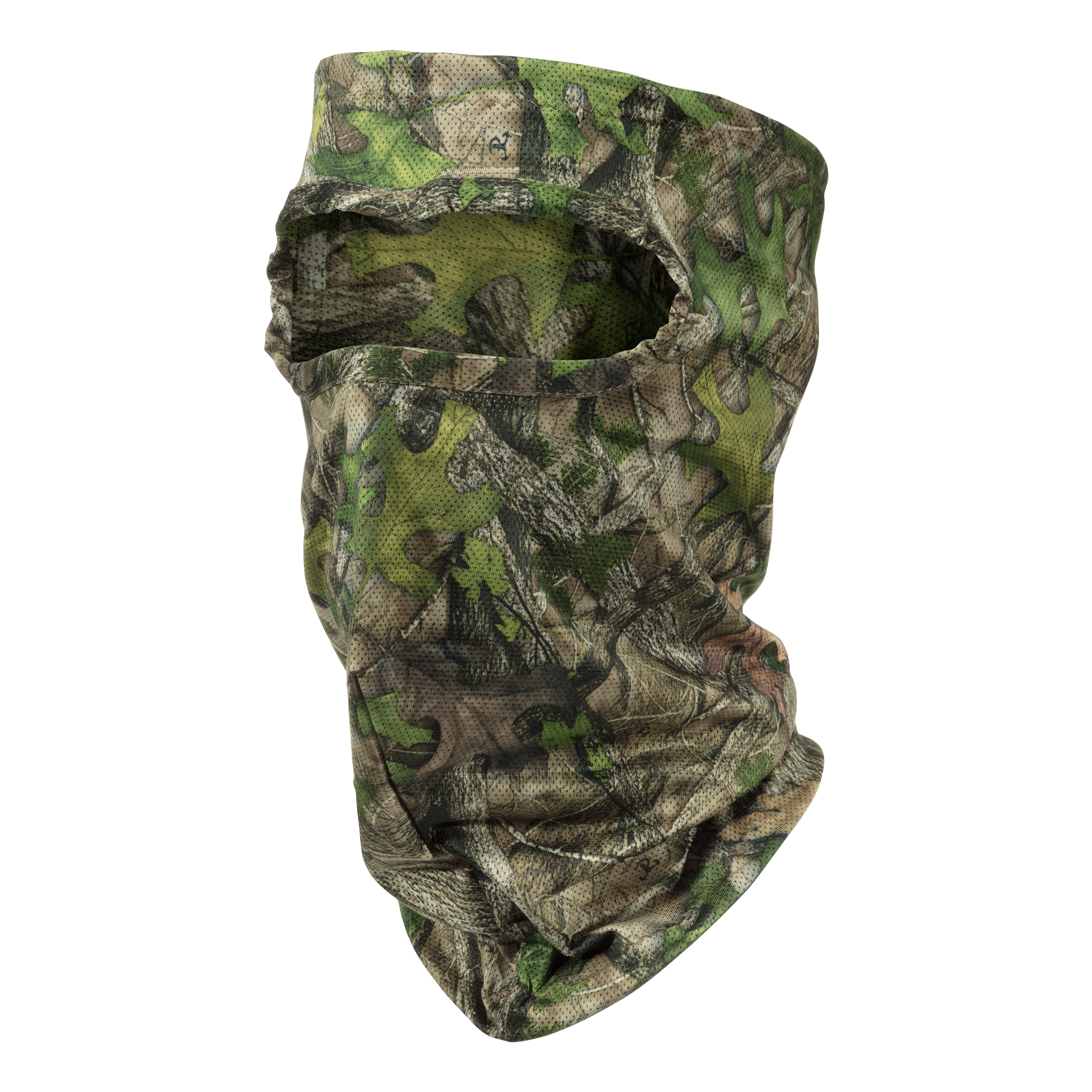 RedHead Form Fit Spandex Scent Control Camo Three-Quarter Face Mask - TrueTimber HTC Green