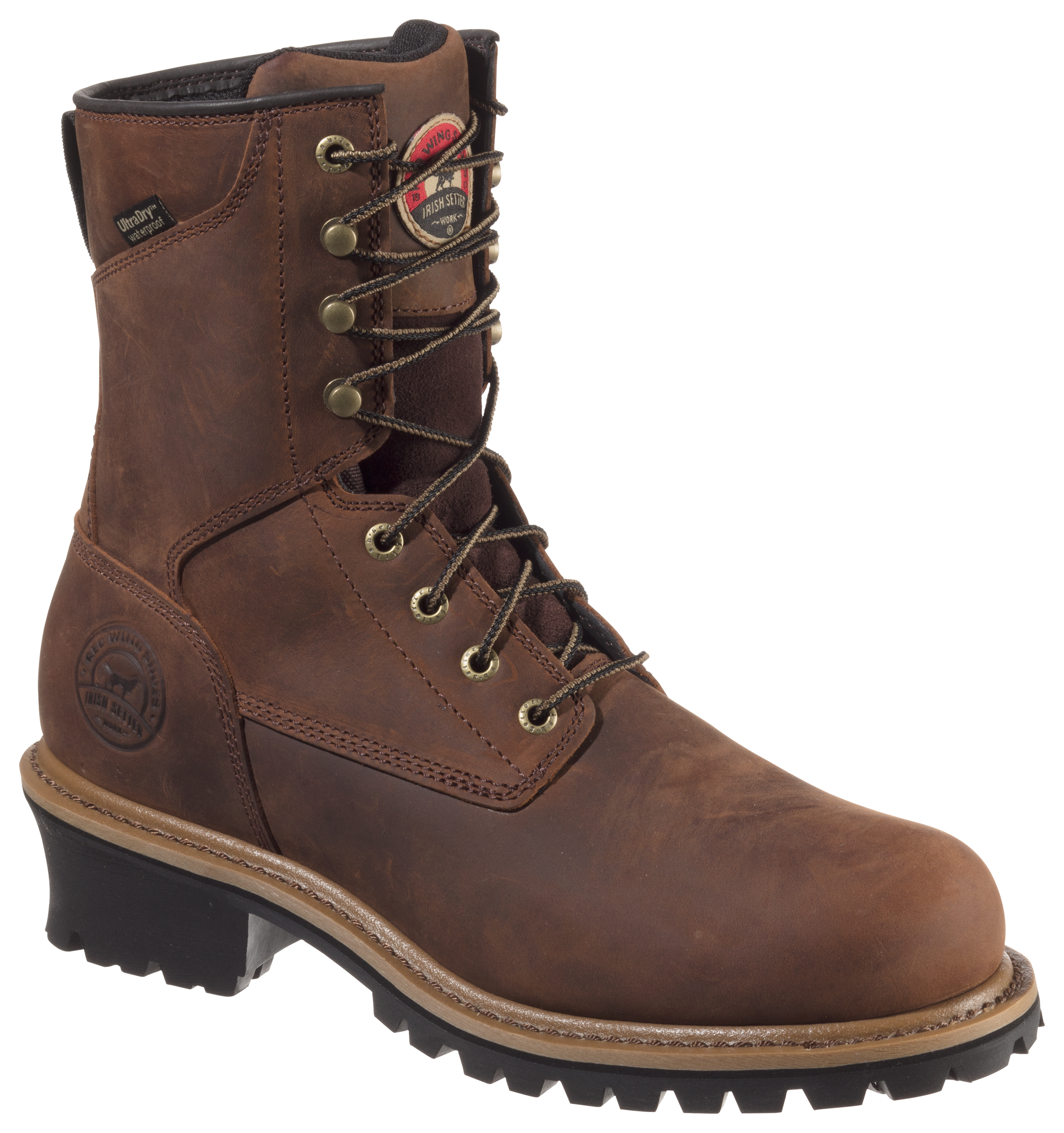 Image of Irish Setter Mesabi Waterproof Work Boots for Men - Brown - 9W