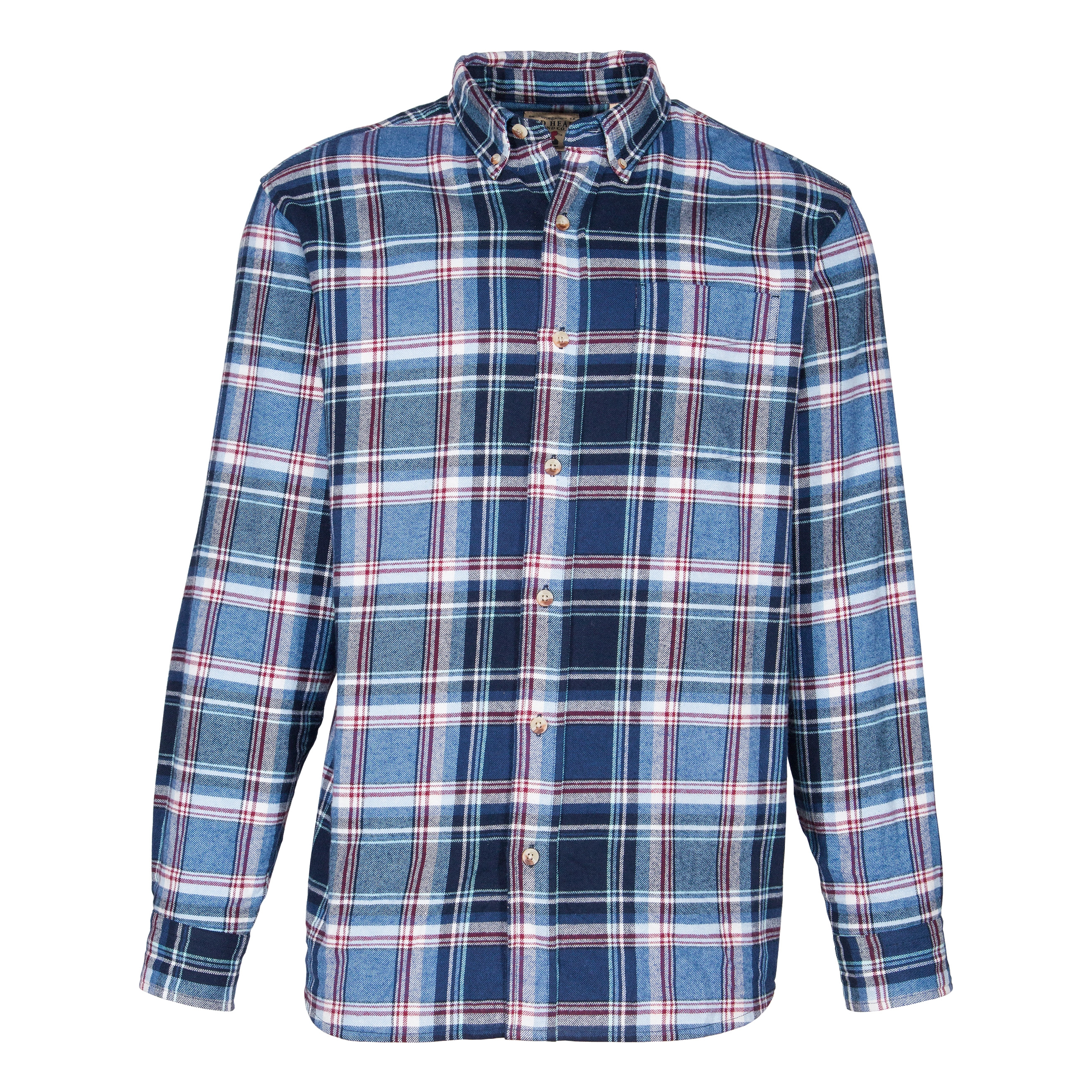 RedHead Ultimate Flannel Long-Sleeve Shirt for Men - Navy/Burgundy - XL - RedHead