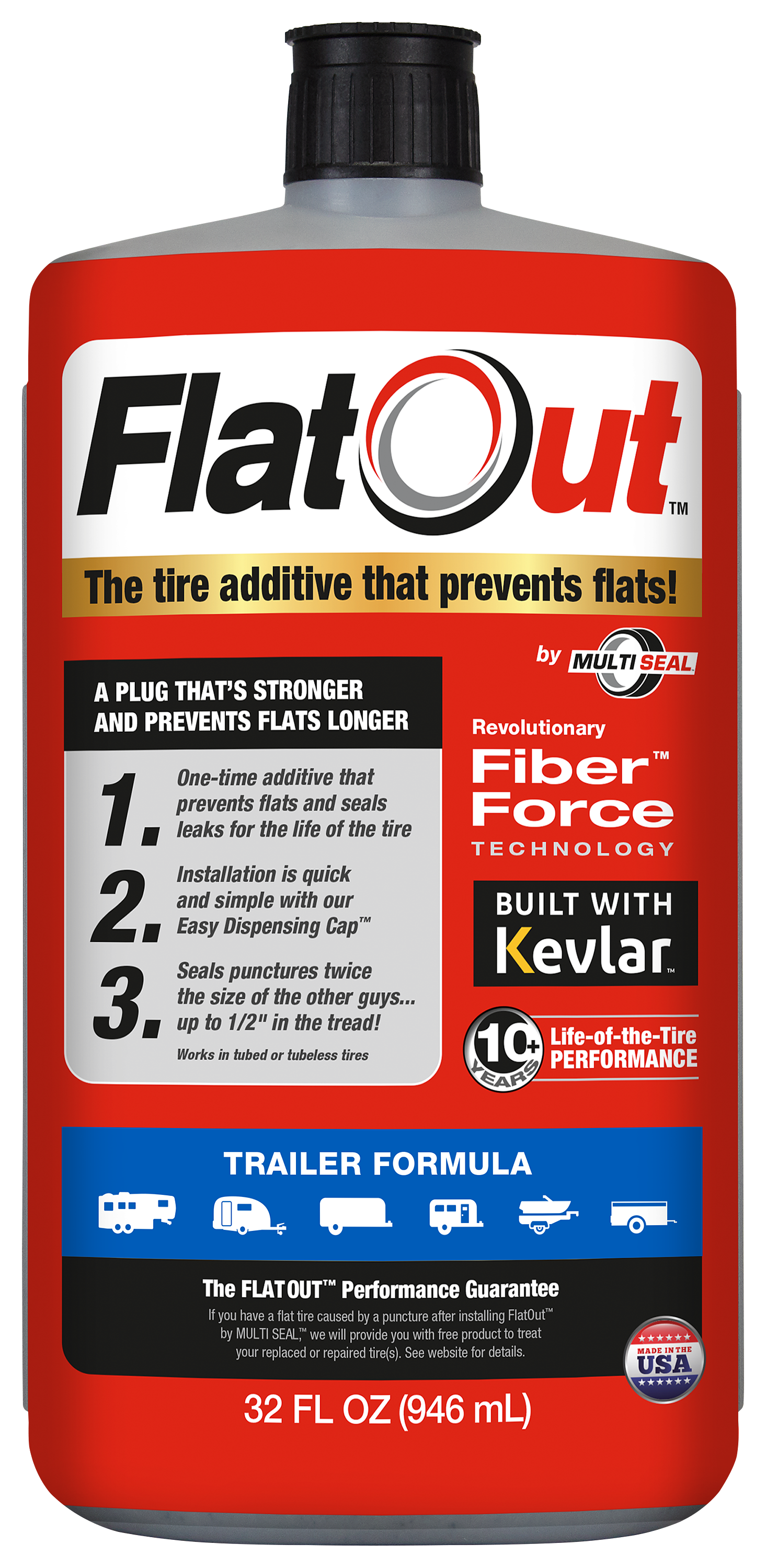 MULTI SEAL FlatOut with Kevlar Trailer Formula Tire Sealant Additive