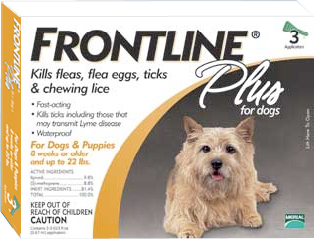 Frontline Plus For Dogs - Up to 22 lbs.