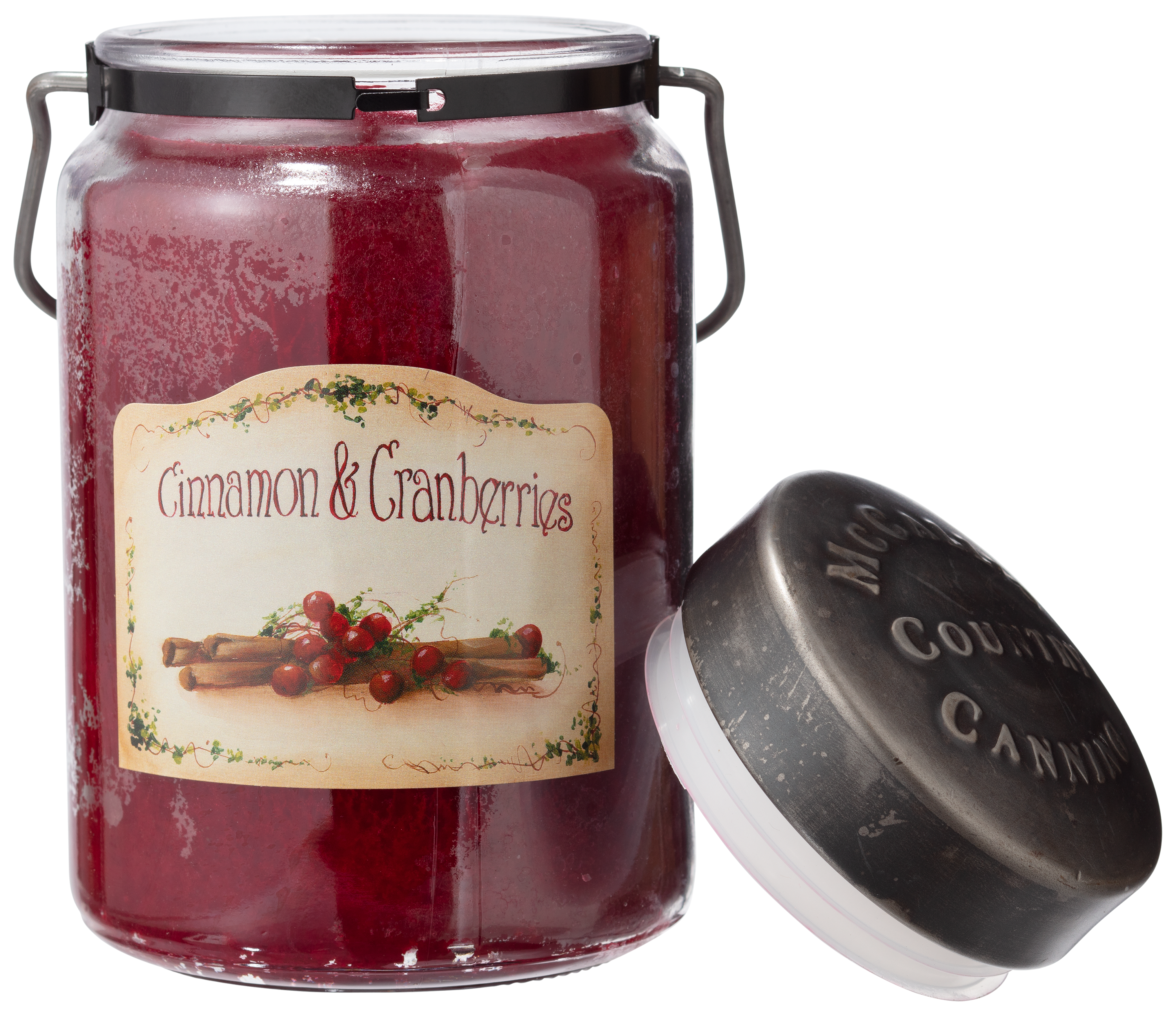 McCalls Country Canning Cinnamon &Cranberries Scented Jar Candle - 26 oz.