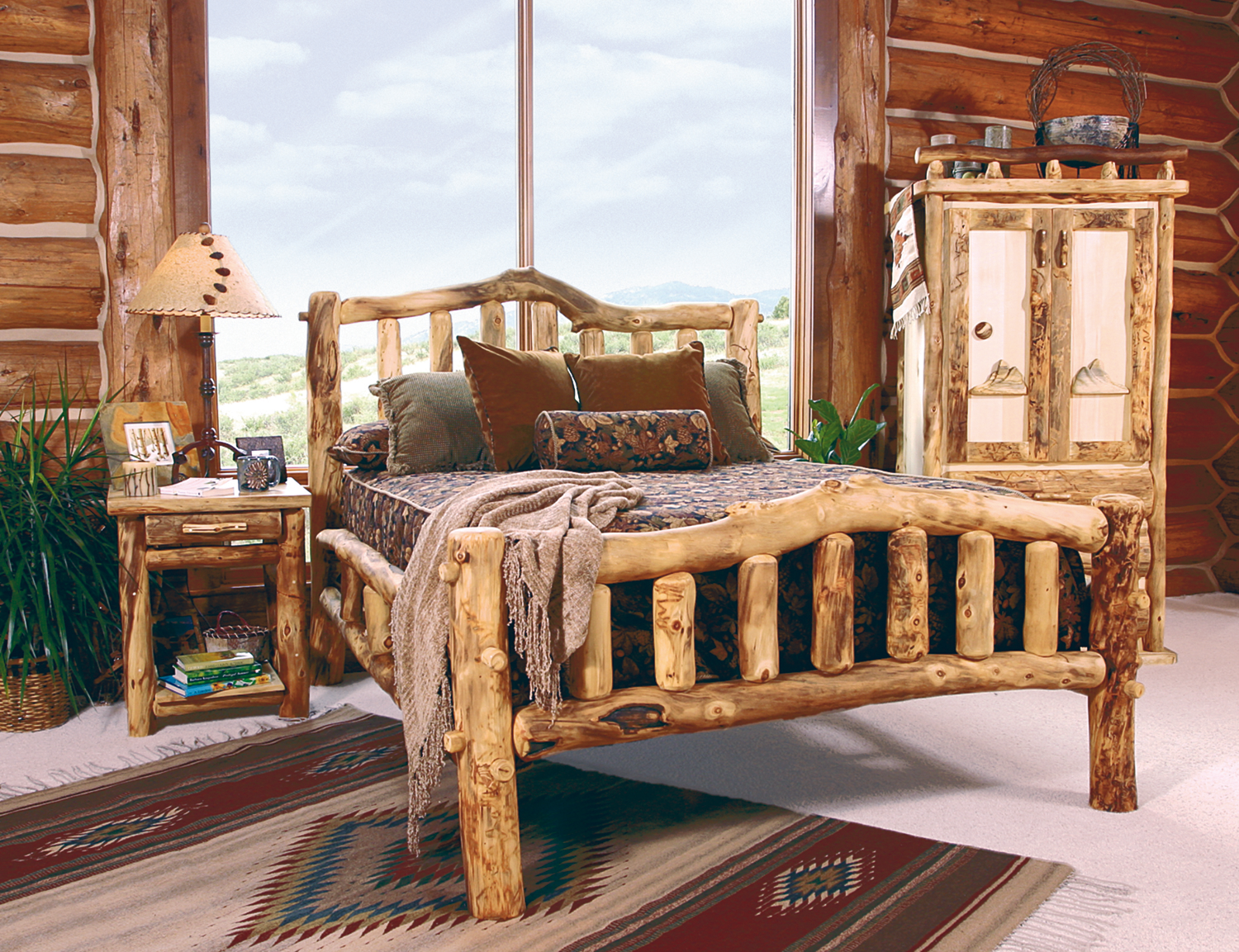 Mountain Woods Furniture Snowload II Log Bed