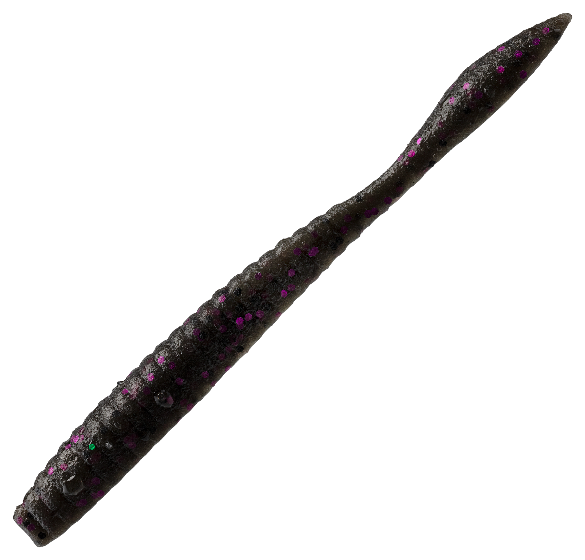 Image of Berkley PowerBait MaxScent Flat Worm - Smoke Black Purple - 3.6″