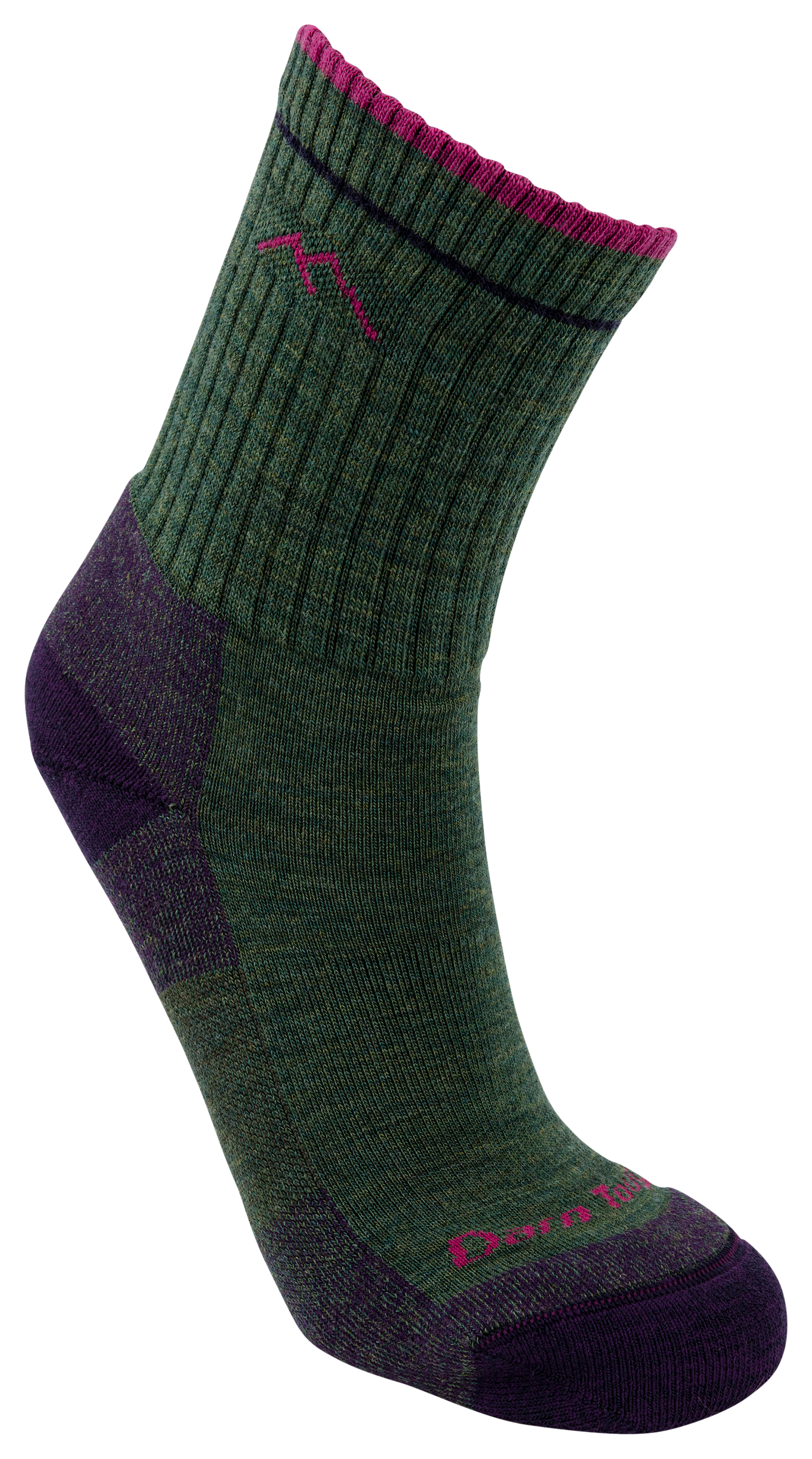 Darn Tough Hiker Micro Crew Cushion Hiking Socks for Ladies - Moss Heather 