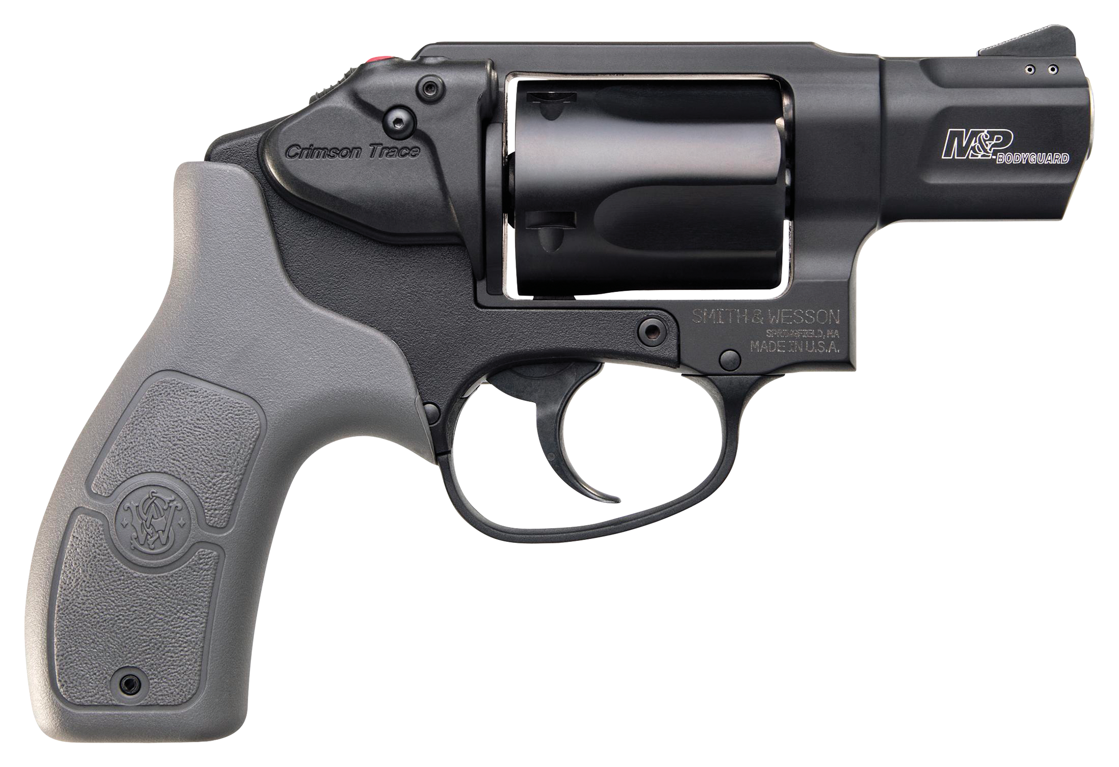 Image of Smith &Wesson M&ampP Bodyguard 38 Double-Action Revolver with Crimson Trace Laser Sight - .38 Special + P