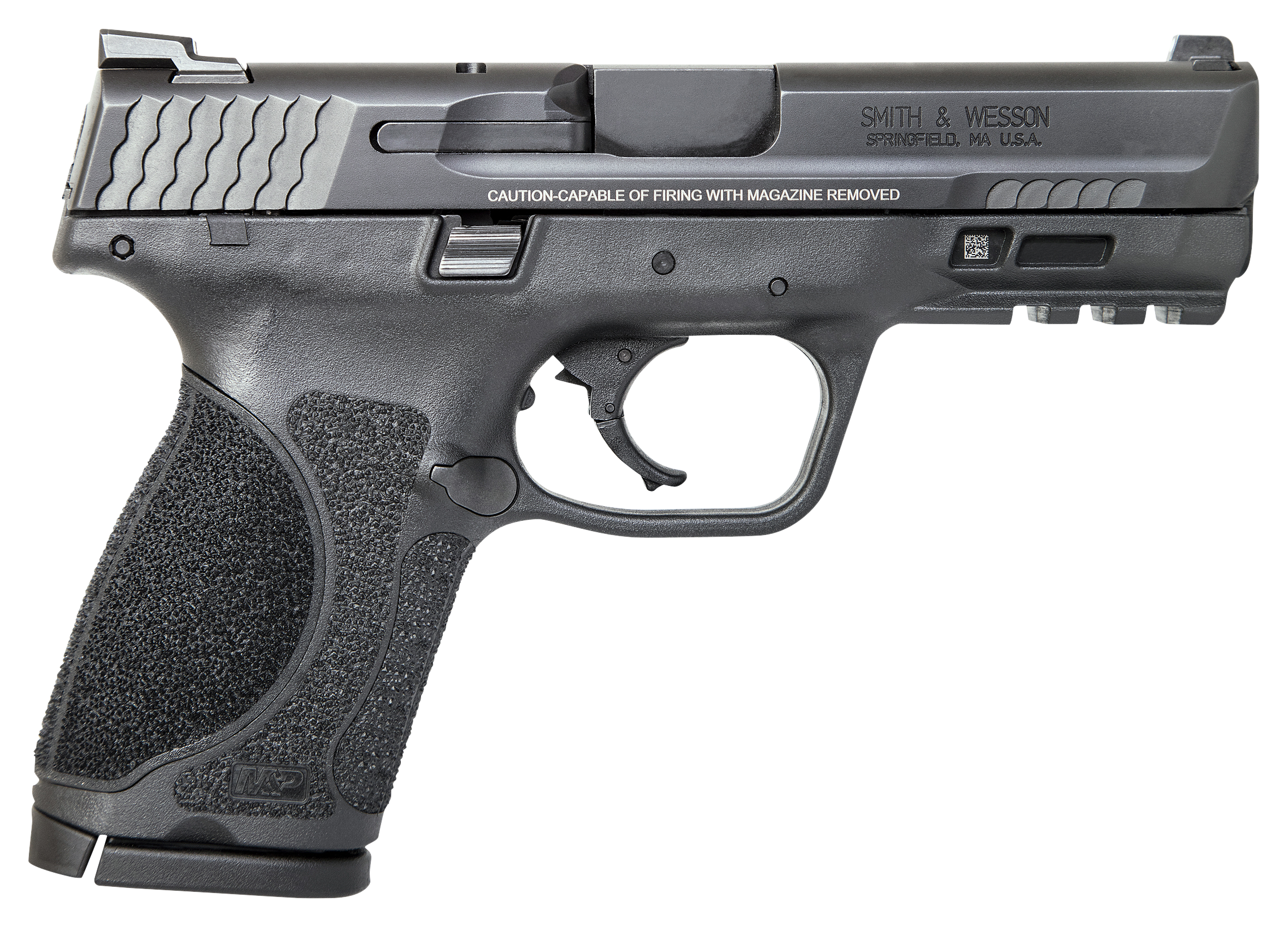 Image of Smith &Wesson M&ampP M2.0 Compact Semi-Auto Pistol - .45 Automatic Colt Pistol (ACP) - 4″ - 10+1 - Black - Standard