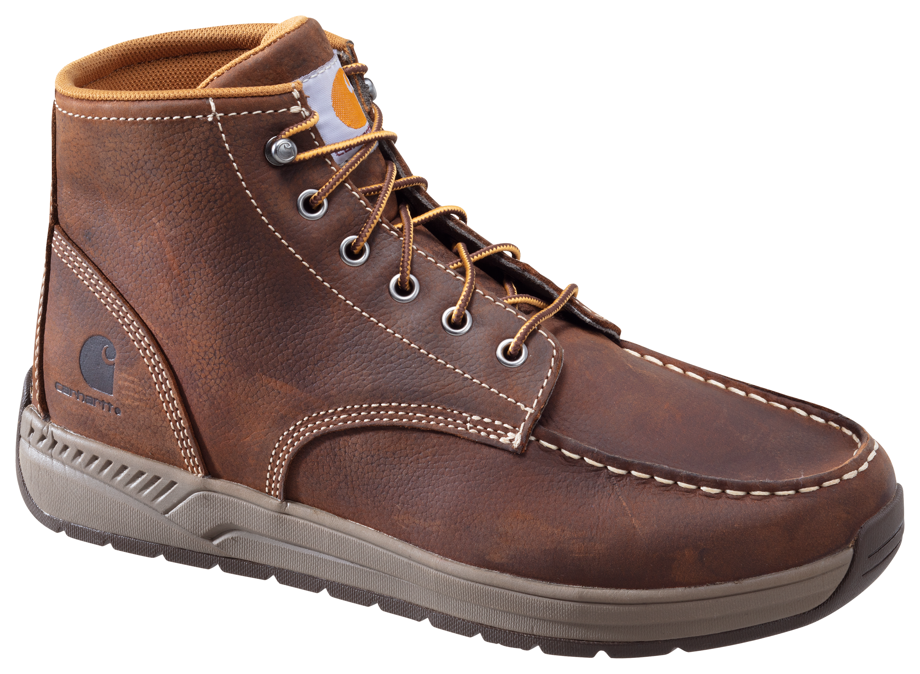 Carhartt Lightweight Casual Wedge Work Boots for Men - Brown Leather - 9W