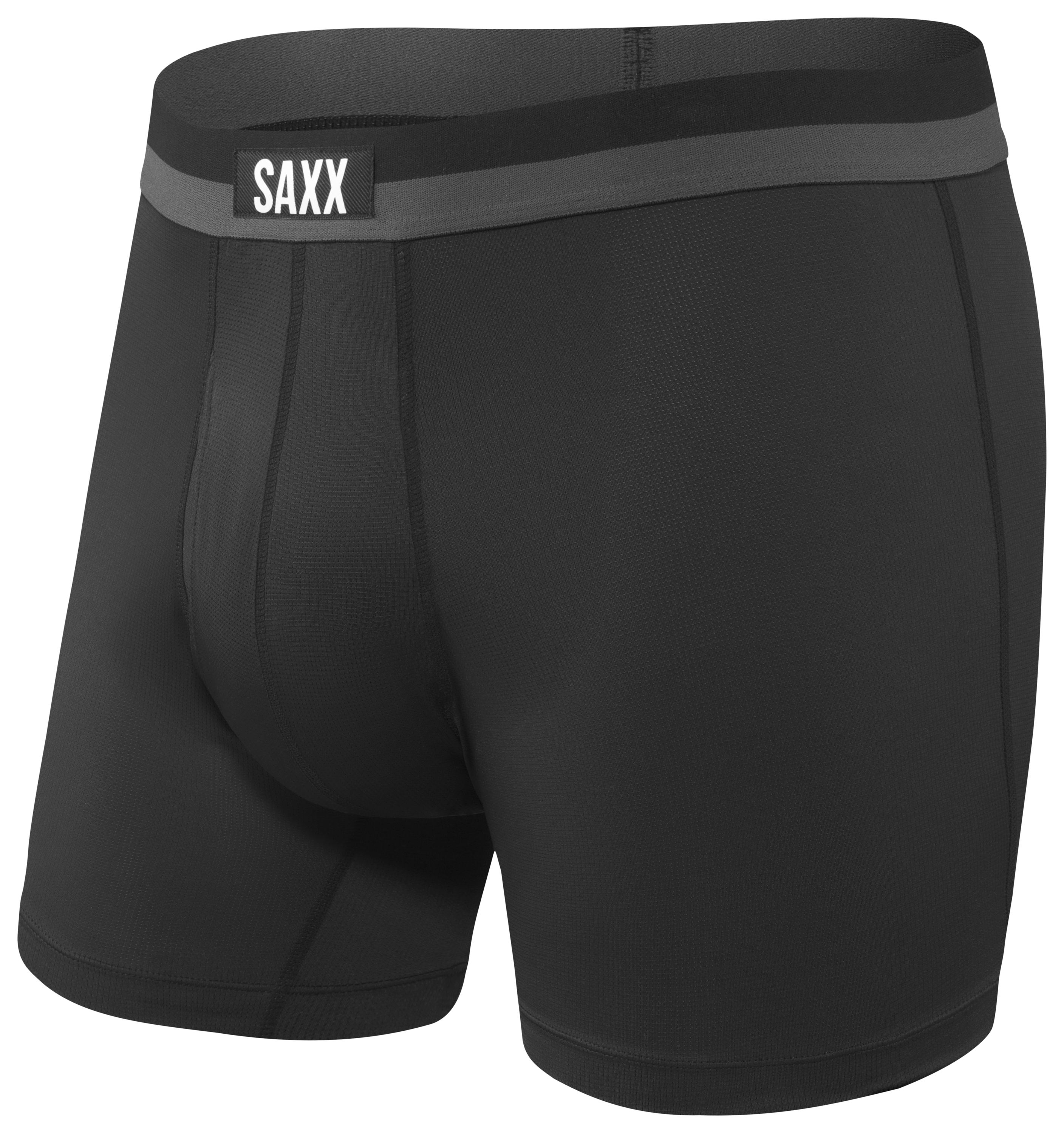 SAXX Sport Mesh Boxer Briefs for Men - Black - S