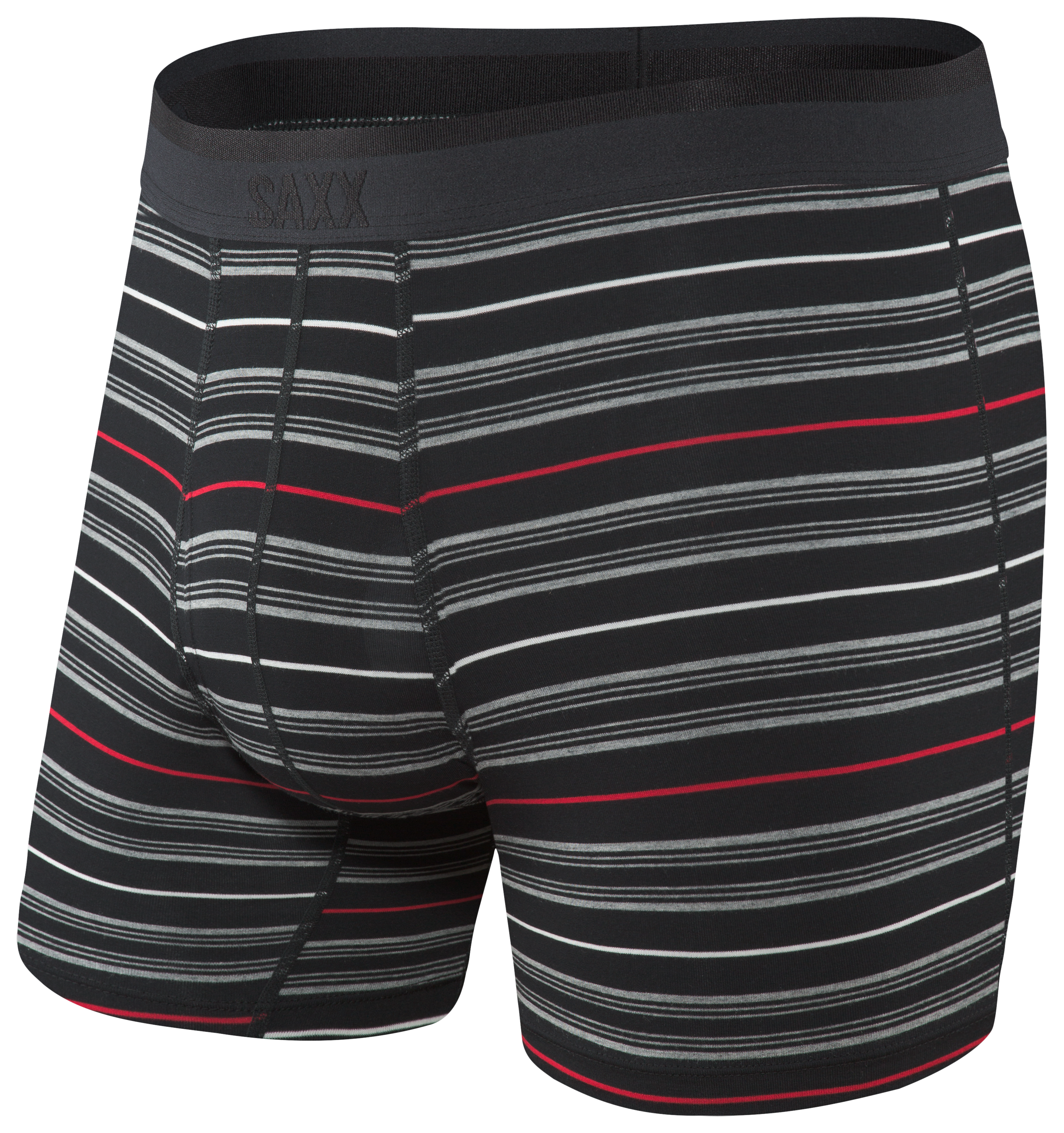 SAXX Platinum Boxer Briefs for Men - Black Tidal Stripe - S