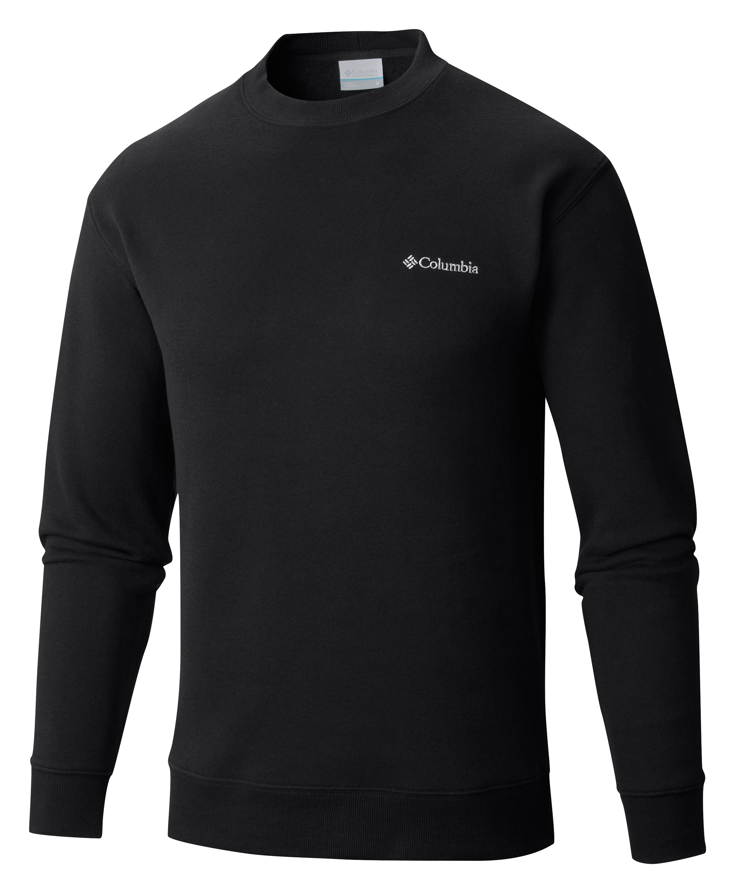 Image of Columbia Hart Mountain II Crew Fleece Long-Sleeve Sweatshirt for Men - Black - XL