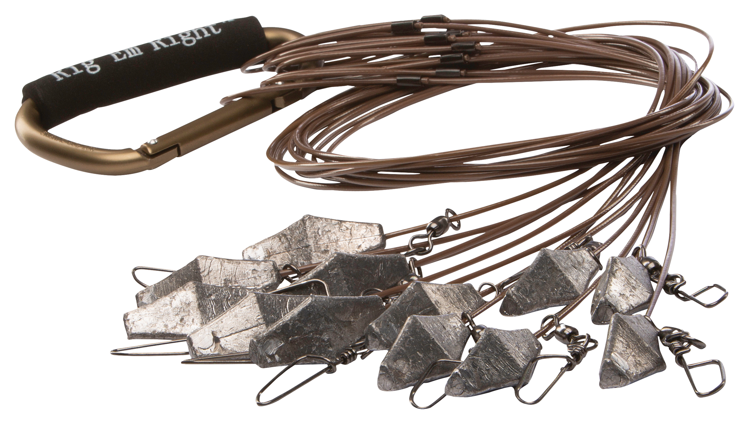 RigEm Right Xtreme Coated Cable Texas Rig Decoy Anchors - Black - 36/3 oz