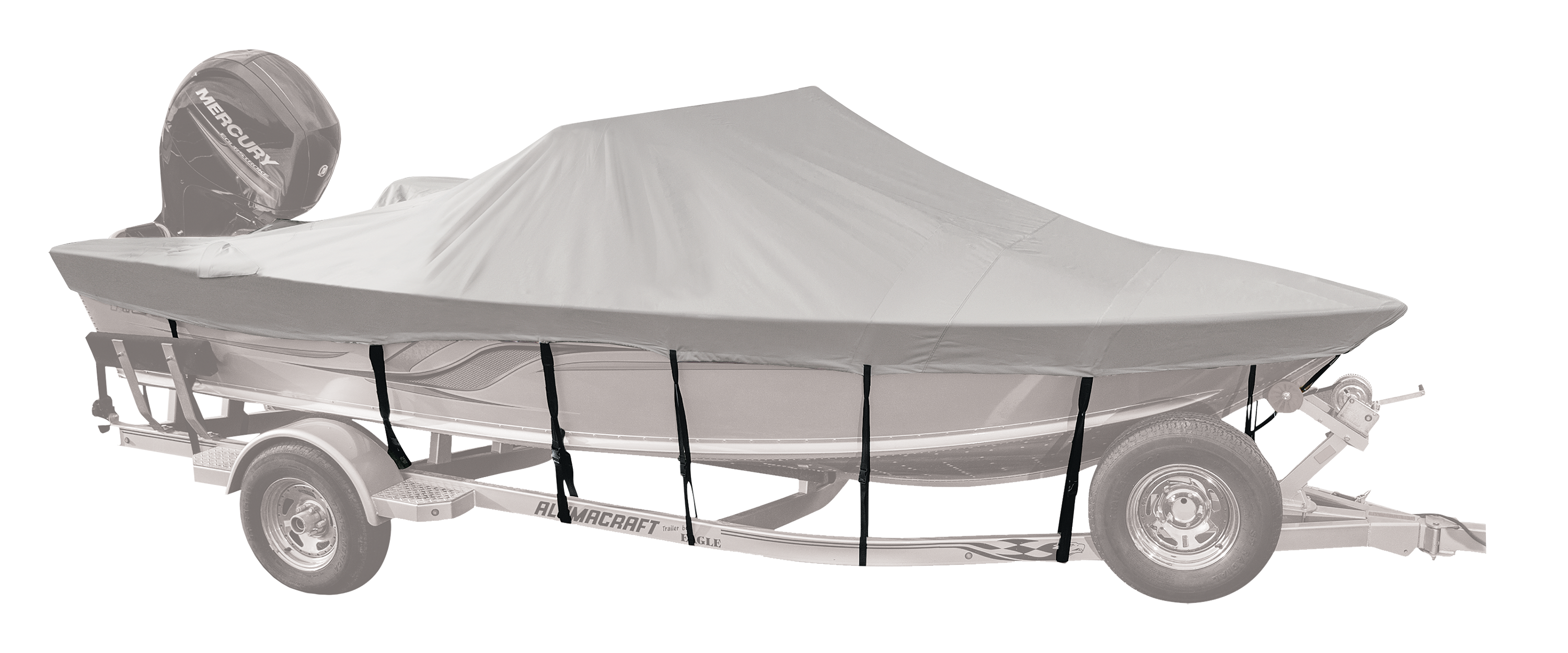 Image of Bass Pro Shops RSS V-Hull Outboard Boat Cover - Gray - 16.6' - 86″