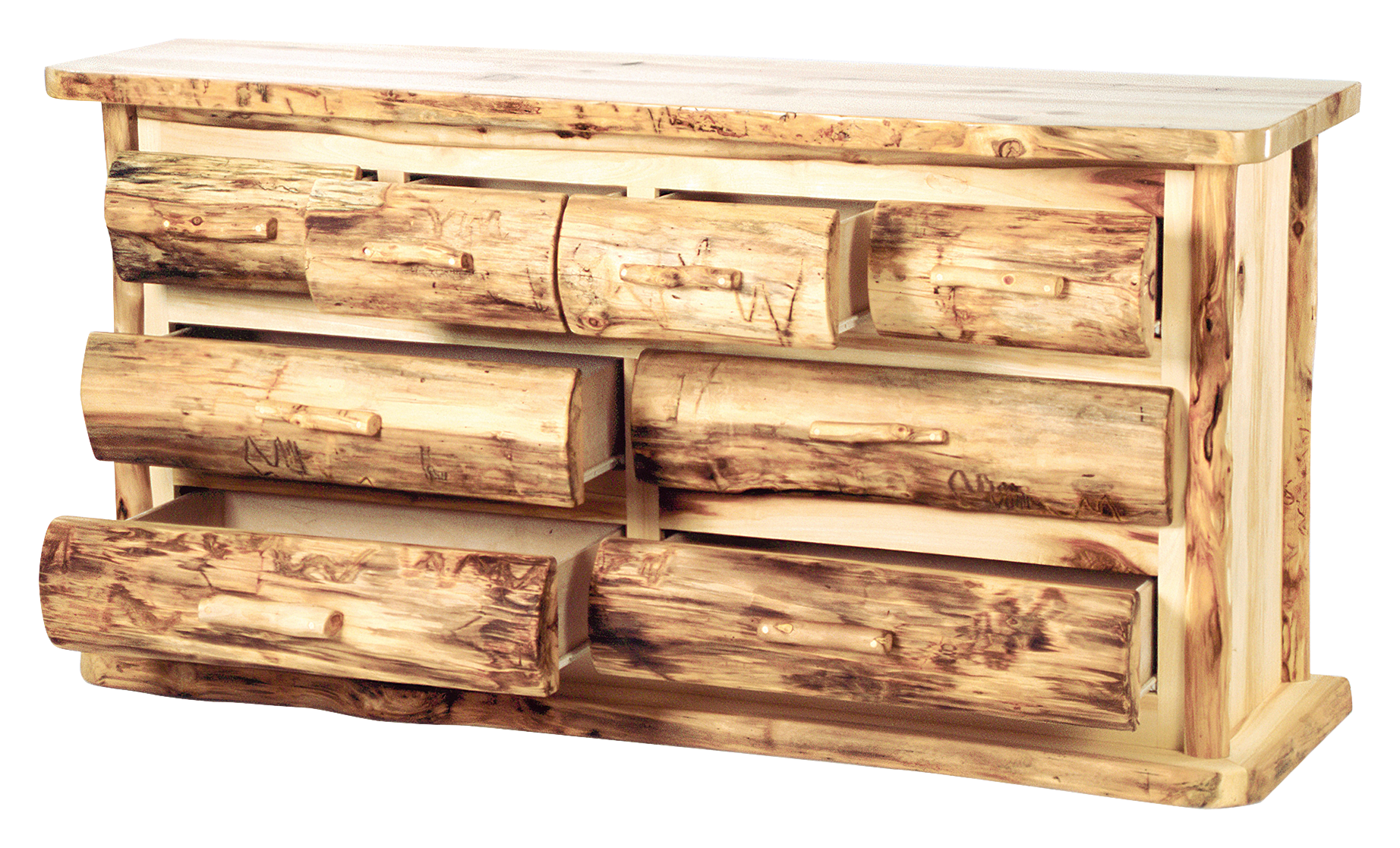 Mountain Woods Furniture Quakie Log 8-Drawer Dresser