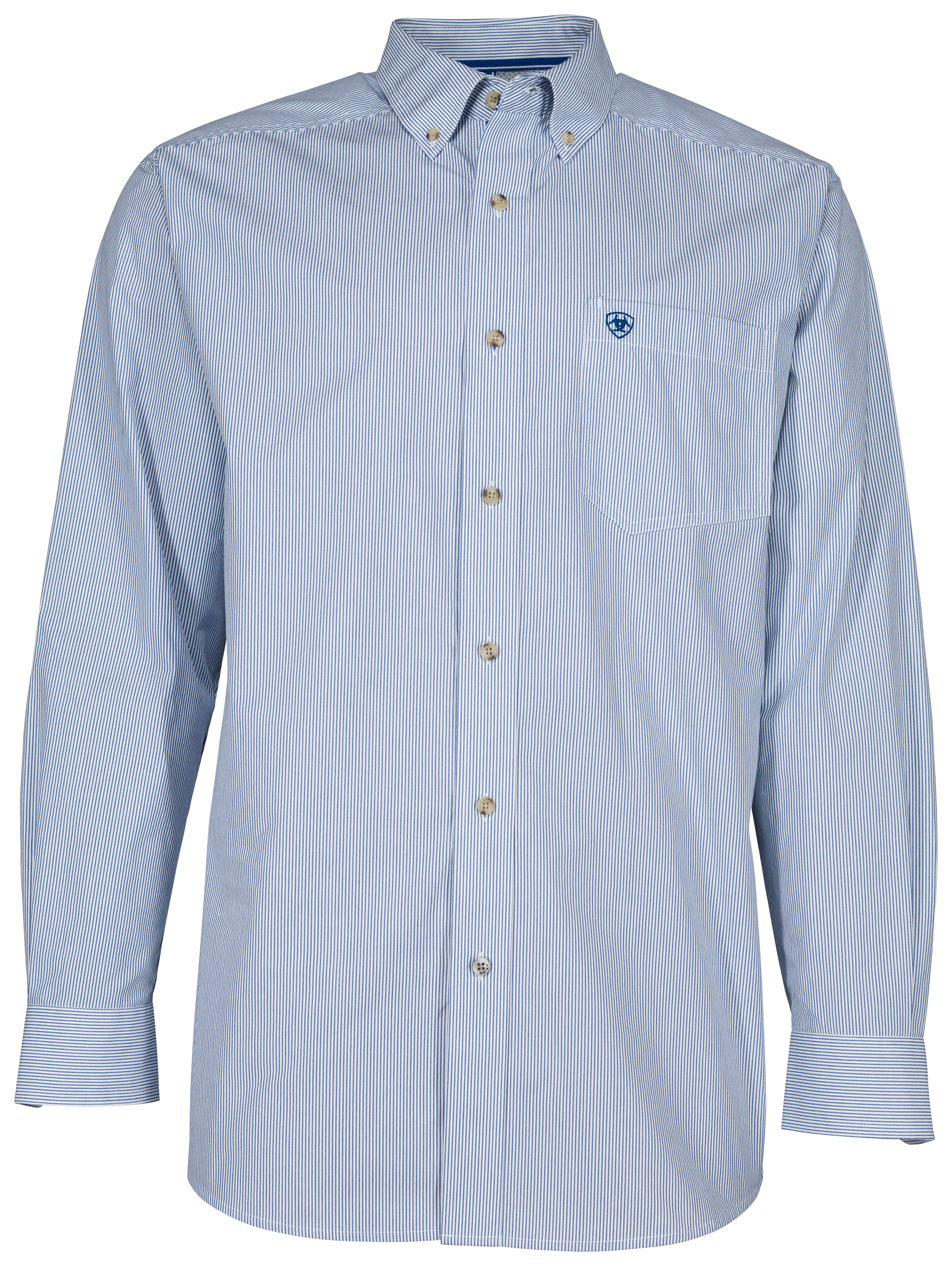 Image of Ariat Dayne Mini Stripe Long-Sleeve Shirt for Men - True Blue - S