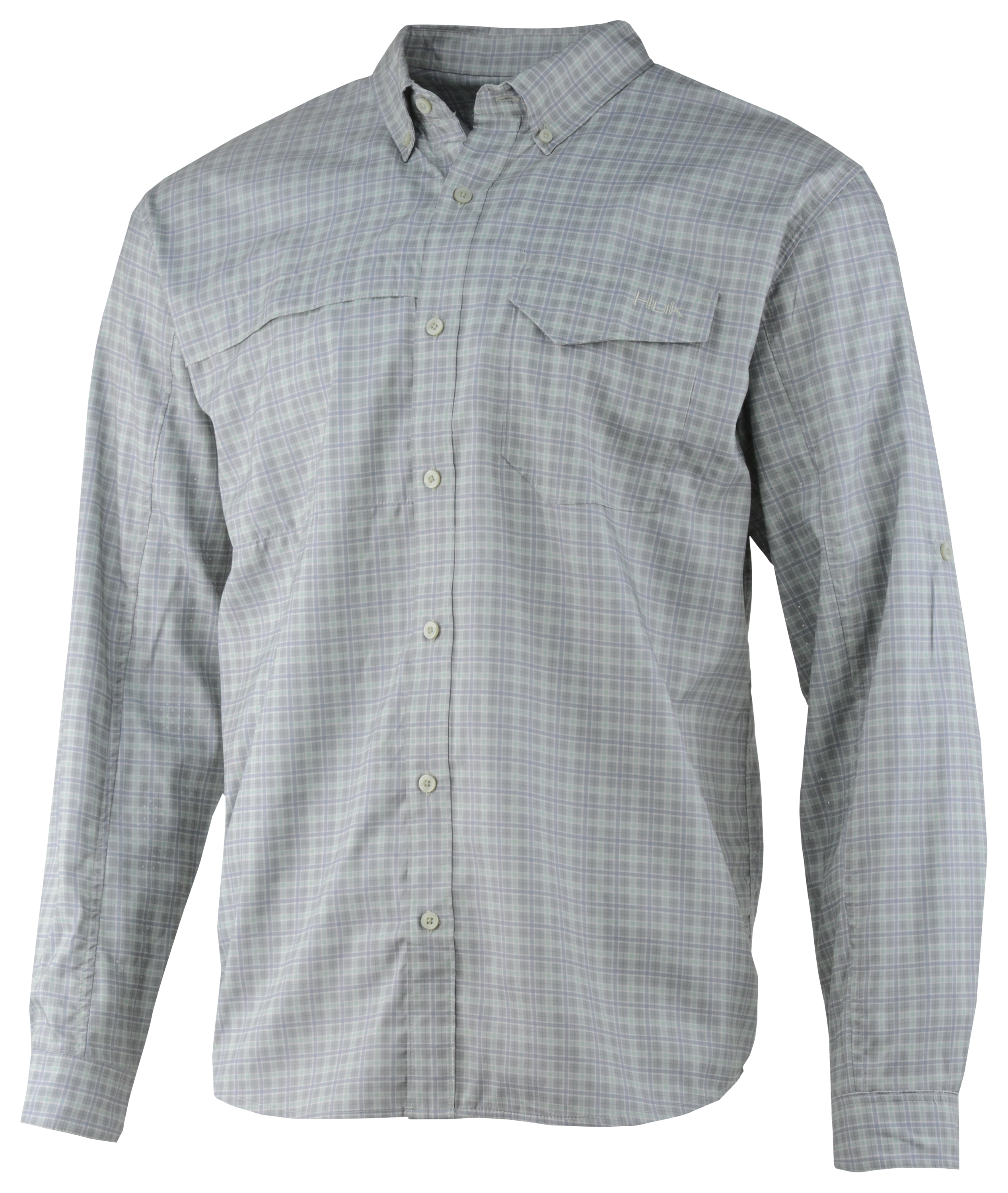 Huk Tide Point Woven Plaid Long-Sleeve Shirt for Men - Desert Sage - S