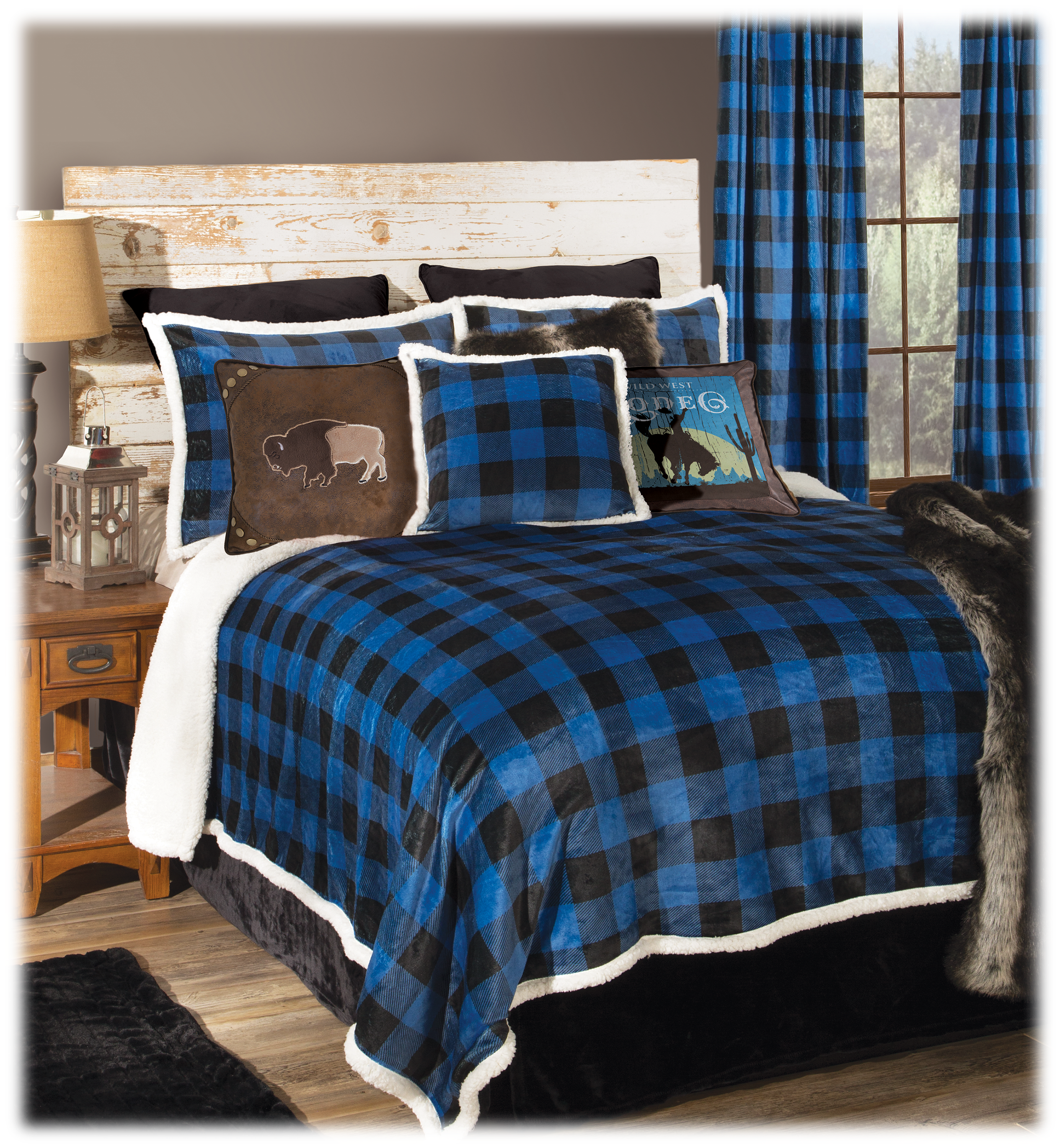 Carstens Wrangler Blue Lumberjack Plaid Bedding Set - Twin