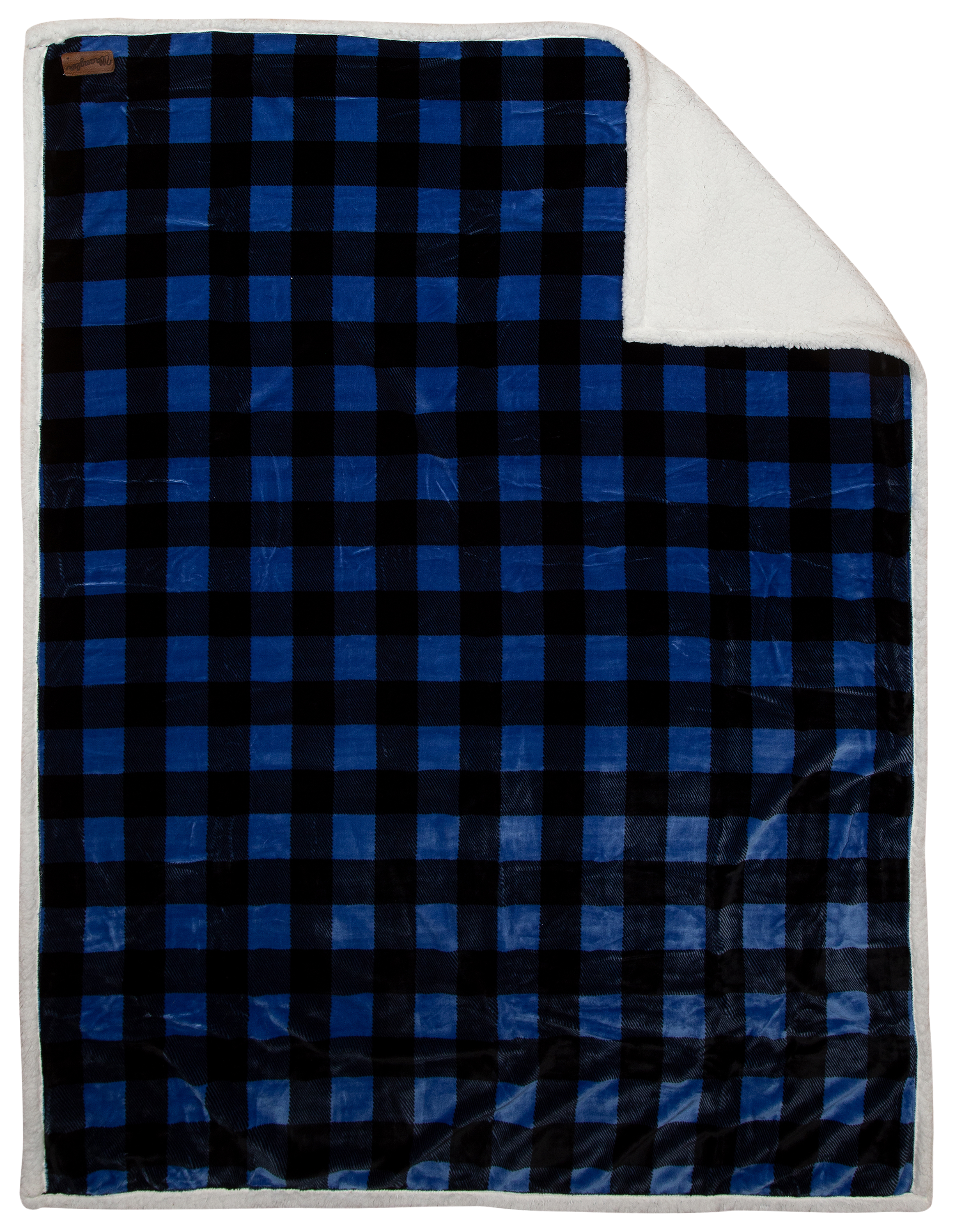 Carstens Wrangler Blue Lumberjack Buffalo Plaid Sherpa Fleece Throw