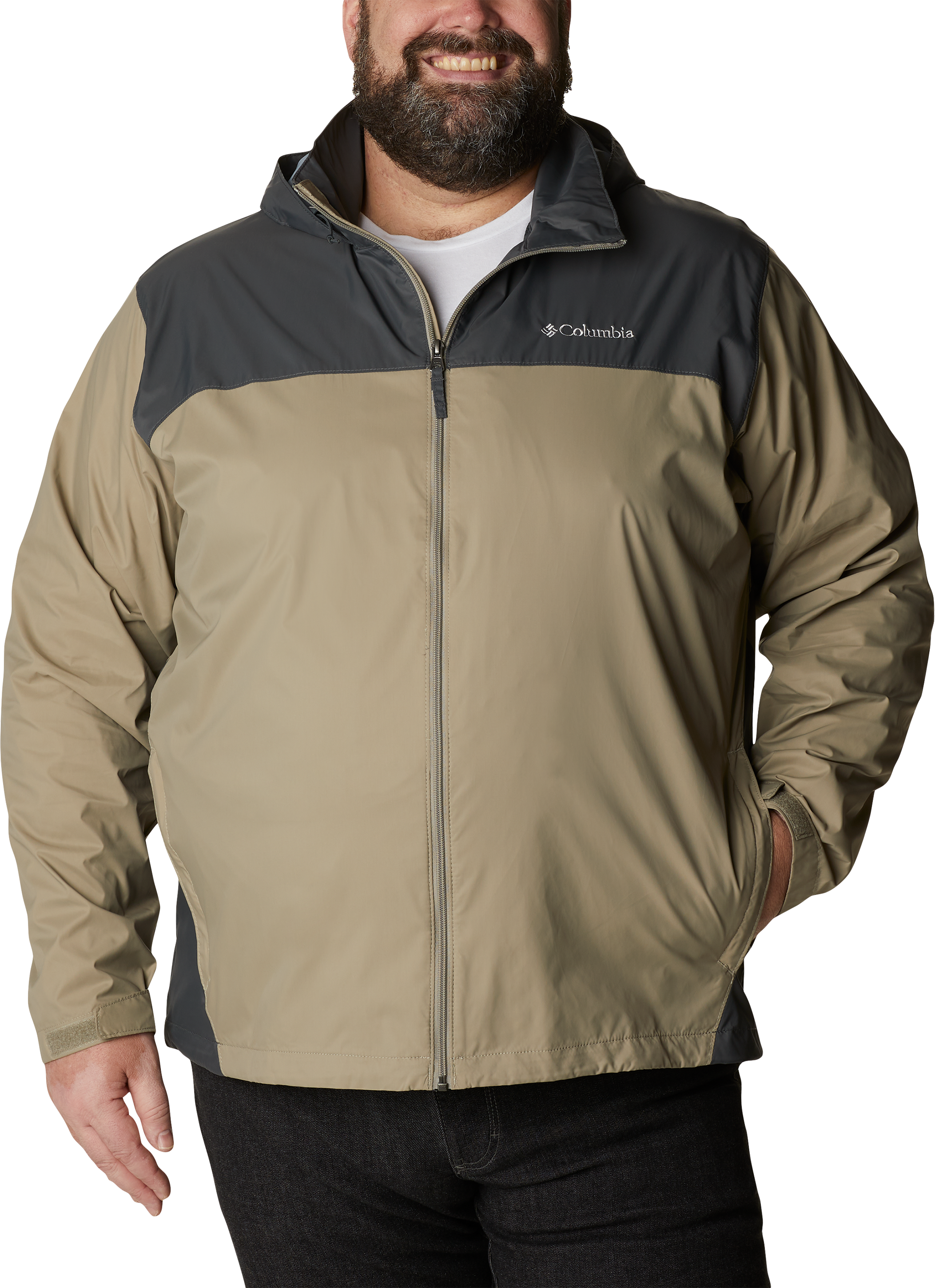 Columbia Glennaker Lake Rain Jacket for Men - Tusk/Grill - 4XL