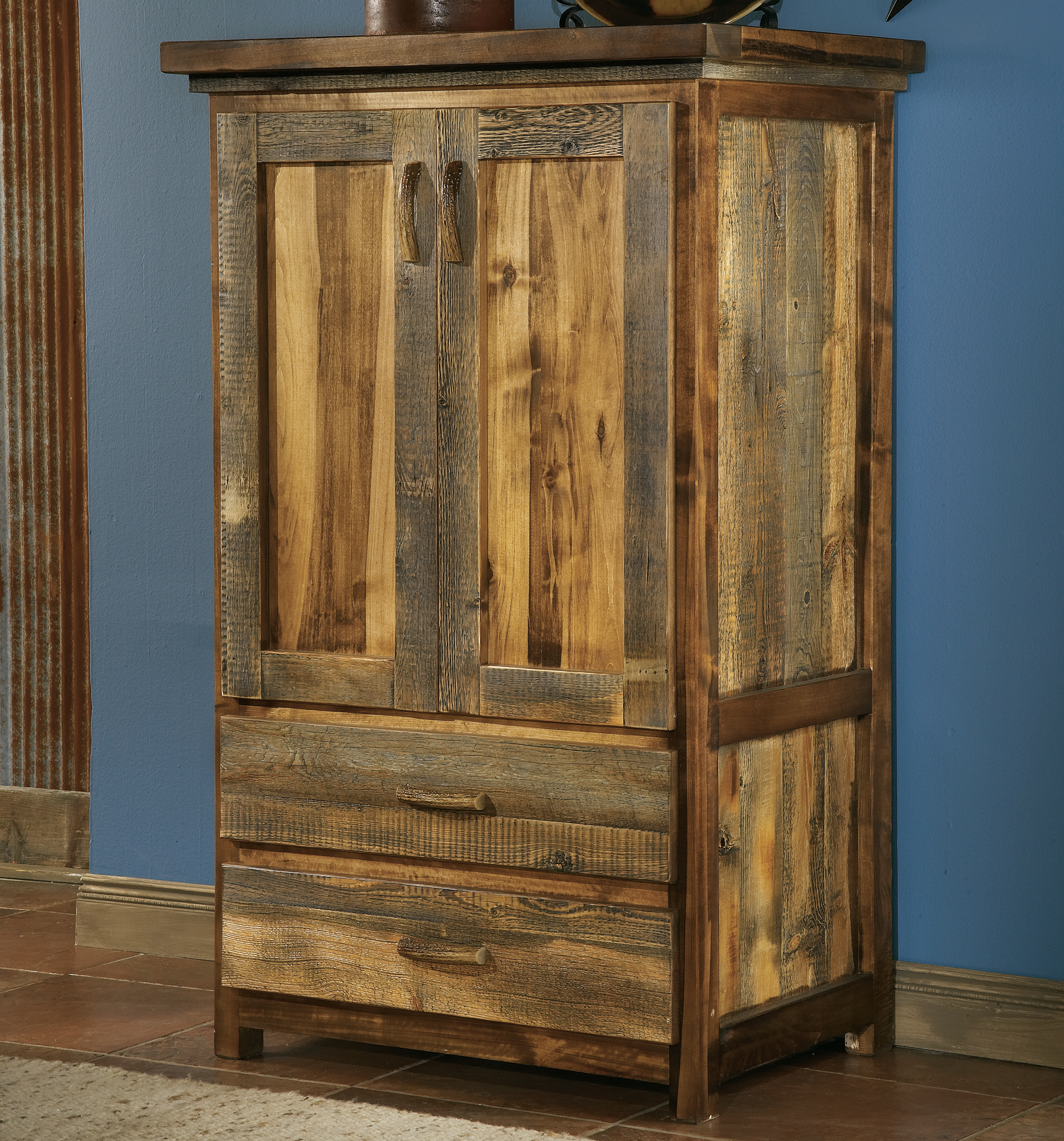 Mountain Woods Furniture Wyoming Collection Two-Drawer Armoire - Bronze