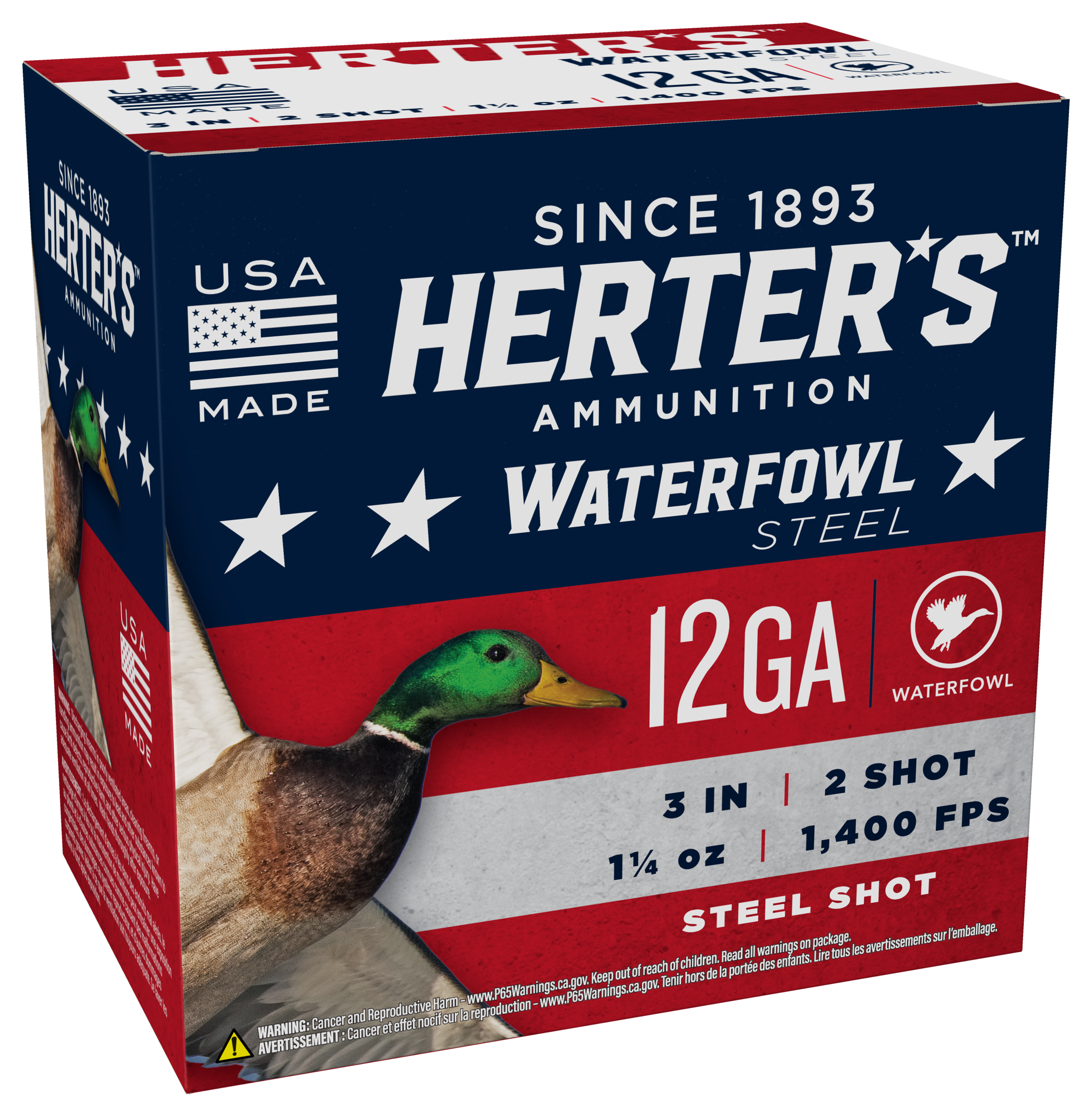 Herter's Waterfowl Steel Shotgun Shells - 12 Gauge - #2 - 1-1/4 oz. - 250 Rounds - Herter's