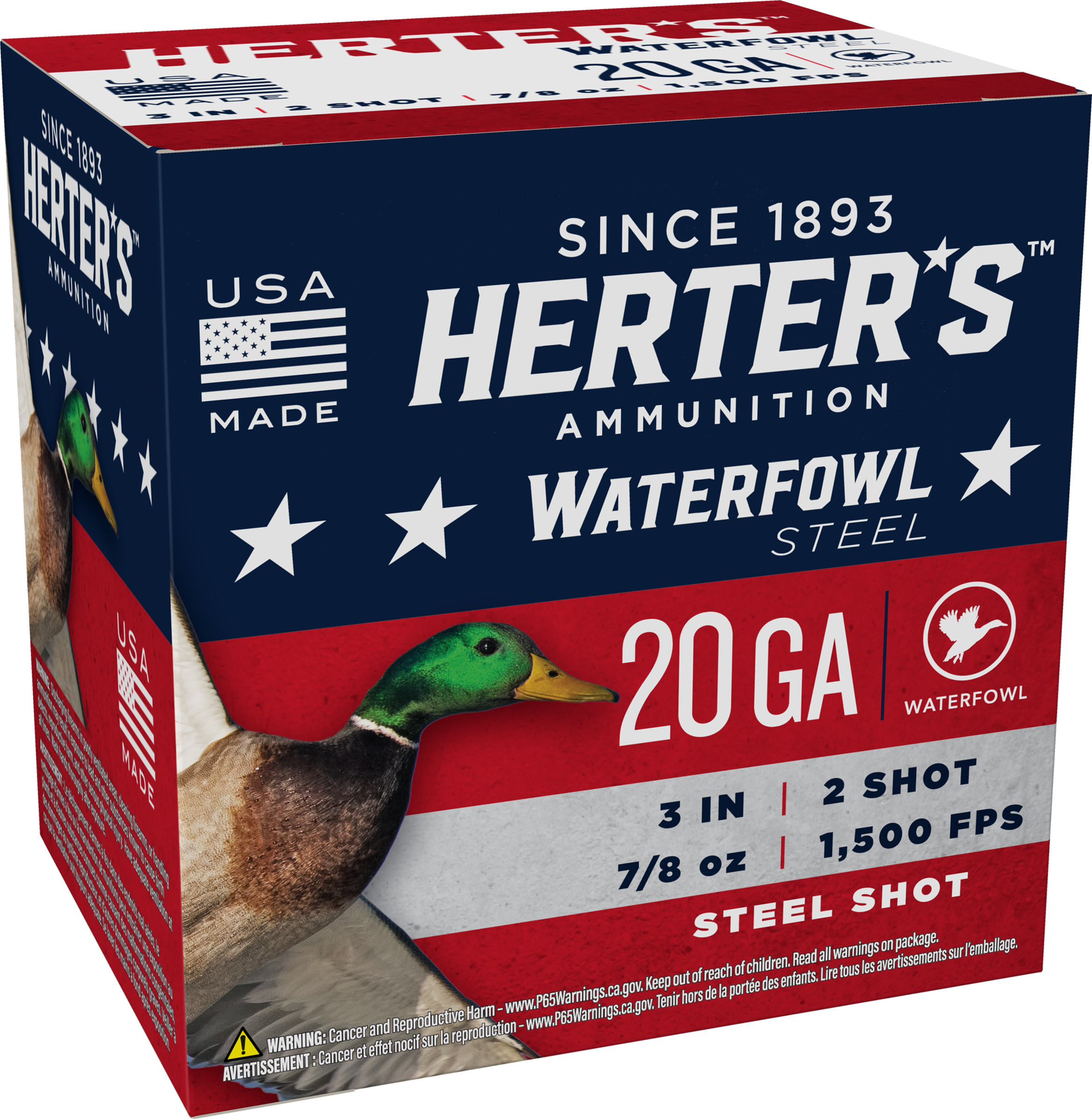 Herter's Waterfowl Steel Shotgun Shells - 20 Gauge - #2 - 25 Rounds - Herter's