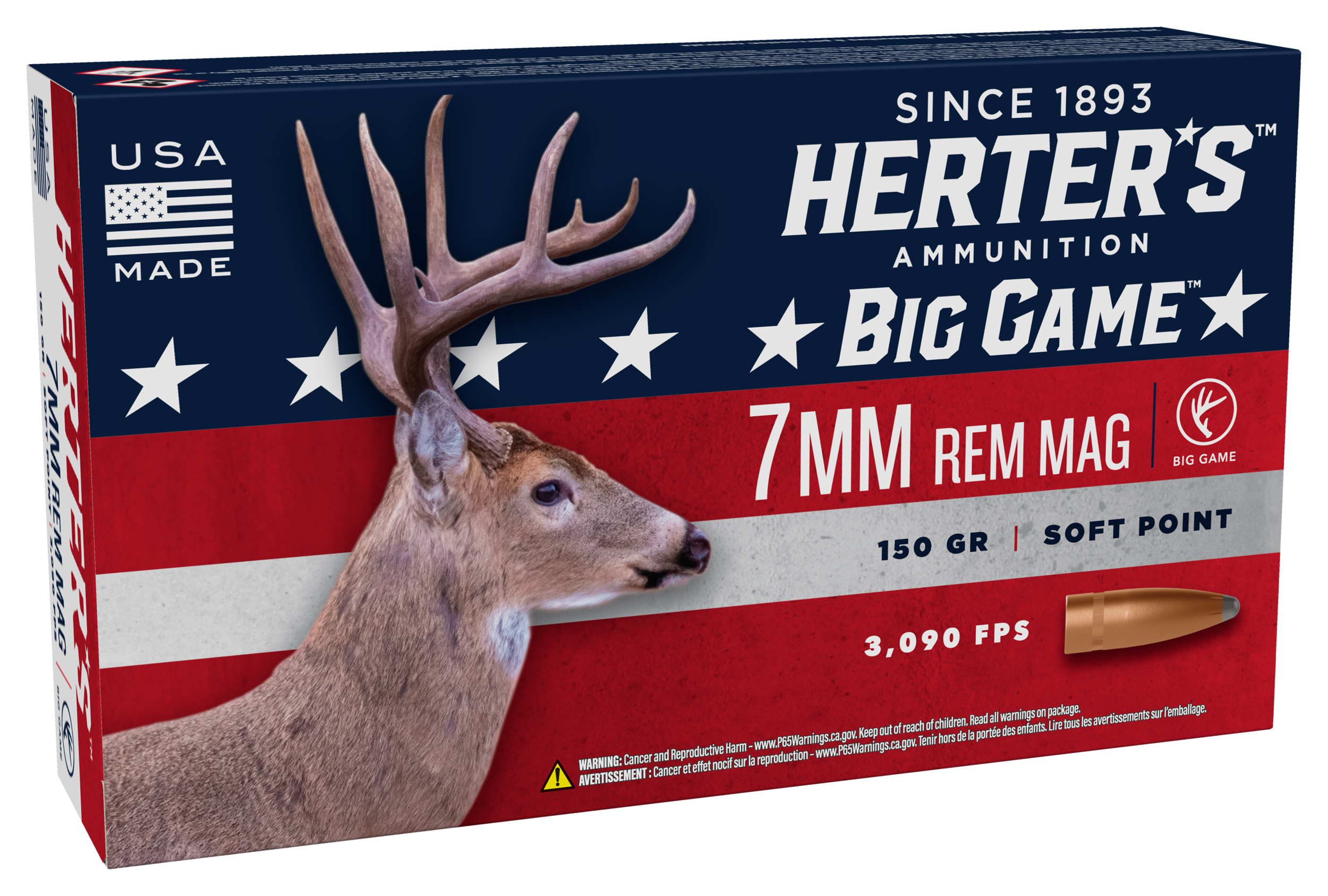 Herter's 7mm Remington Magnum 150 Grain Soft Point Centerfire Rifle Ammo - Herter's