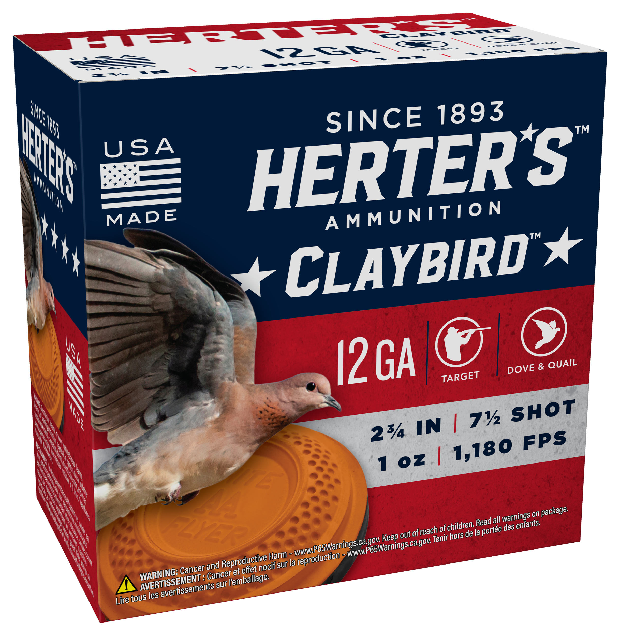 Herter's ClayBird 12-Ga. 2-3/4? 1 oz. Shotshells - #7.5 Shot - 250 Rounds
