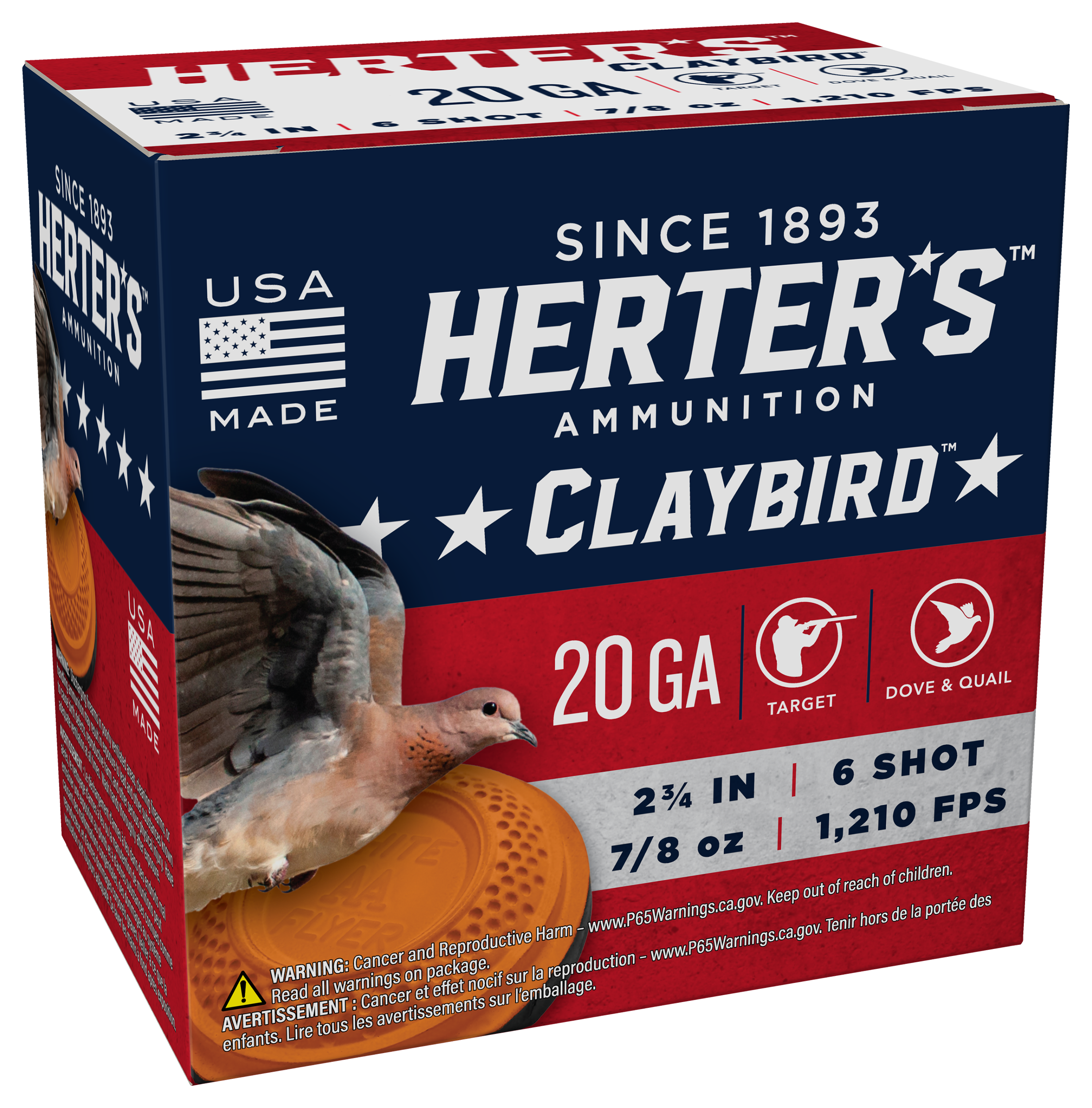 Herter's Dove &Quail Shotgun Shells - 20 Gauge - #6 - 250 Rounds - Herter's