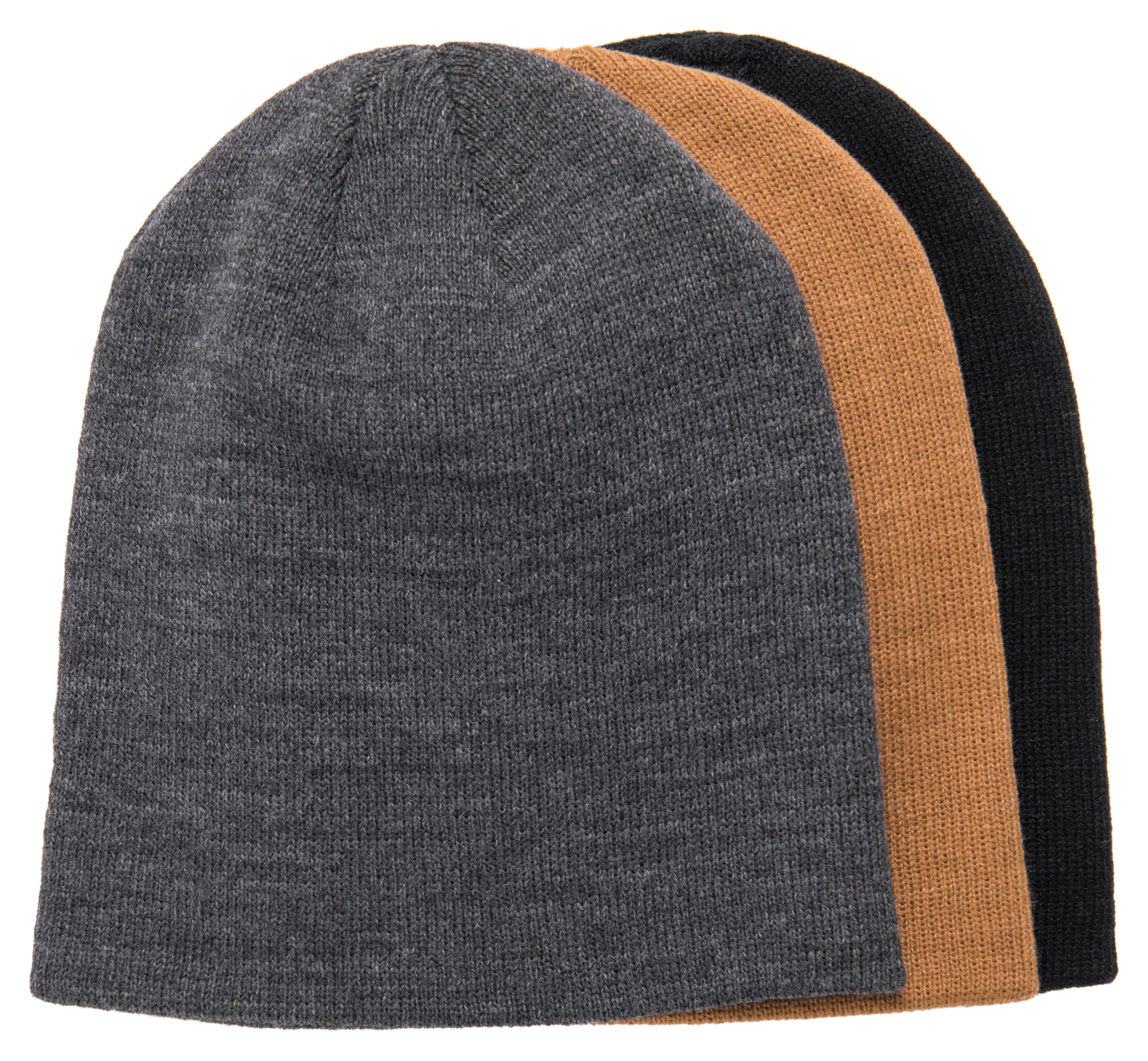 MUK LUKS Beanie Set 3-Pack - Black/Brown/Grey