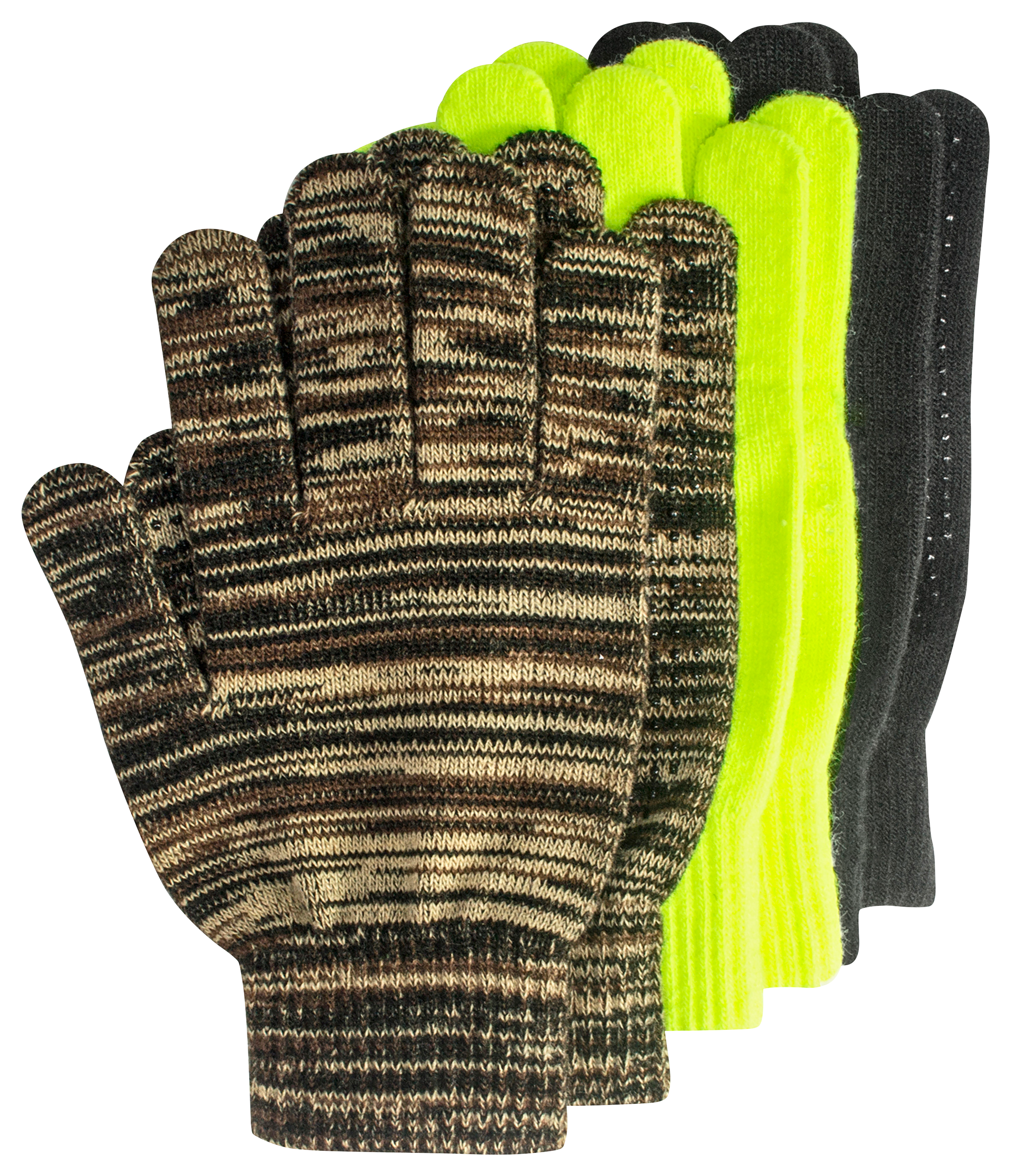 QuietWear Grip Dot Gloves for Men 3-Pair Pack