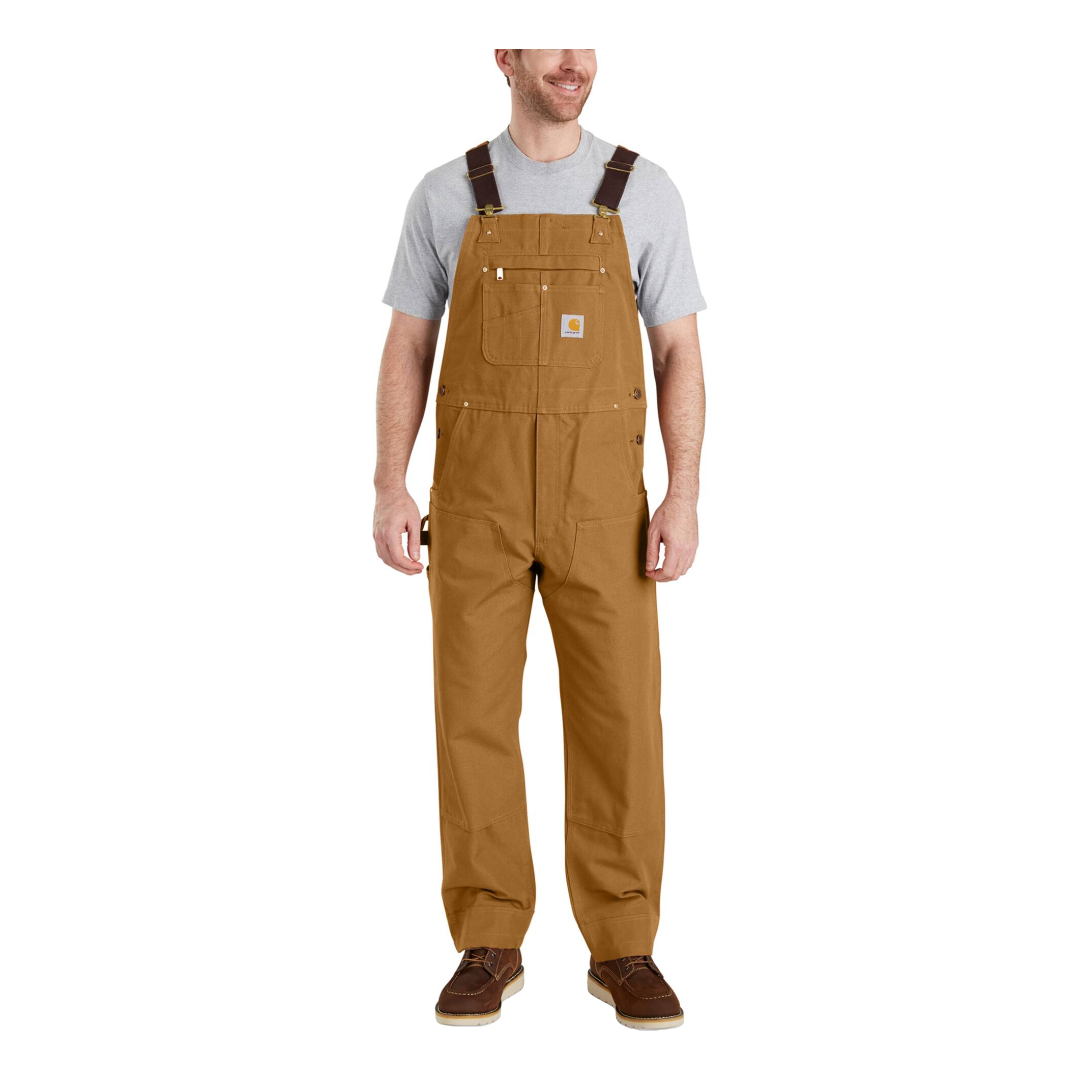 Carhartt Unlined Duck Bib Overalls for Men - Carhartt Brown - 36x34