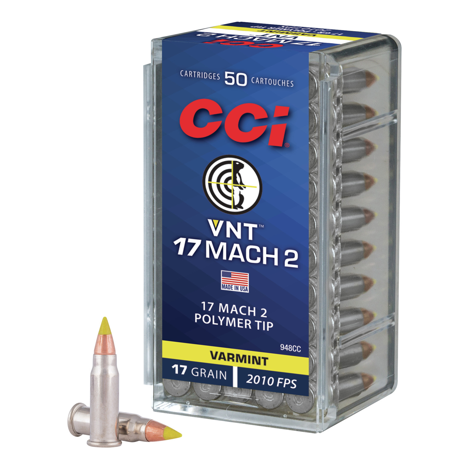 CCI Varmint VNT 17 HM2 17 Gr Polymer Tip 50 Rd