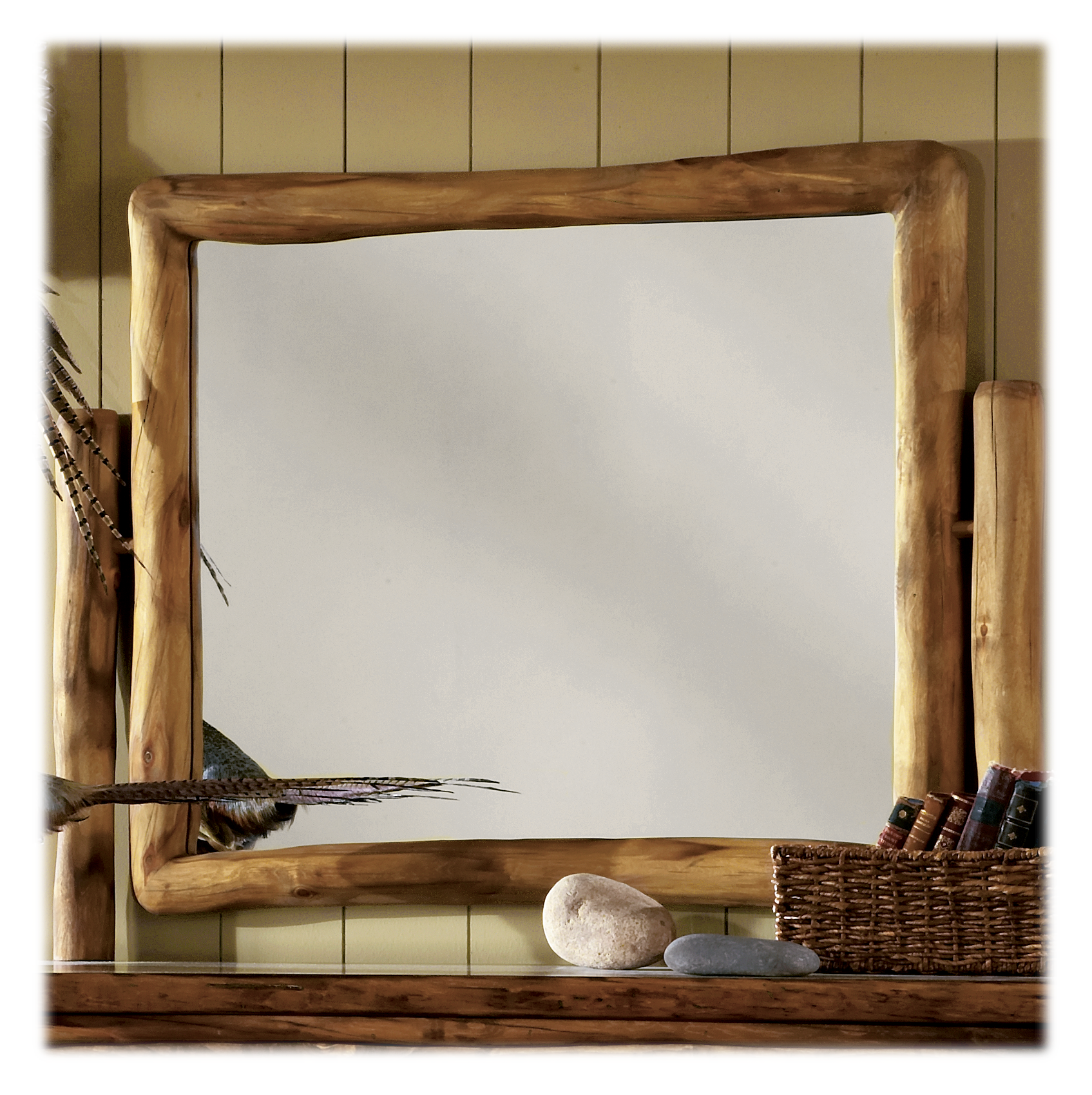 Mountain Woods Furniture Bronze Grizzly Furniture Collection Dresser Mirror