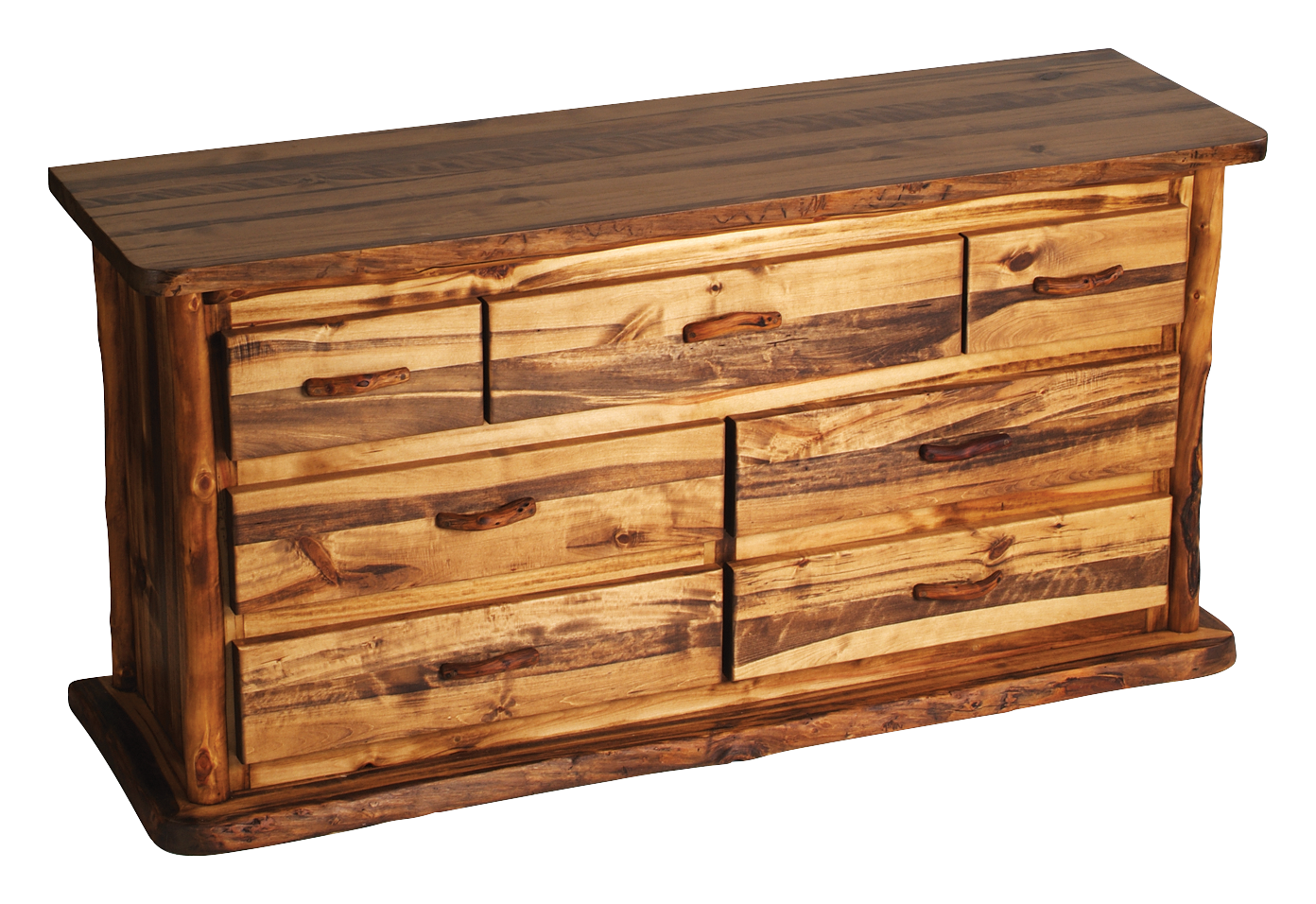 Mountain Woods Furniture Quakie Log Flat-Front 7-Drawer Dresser