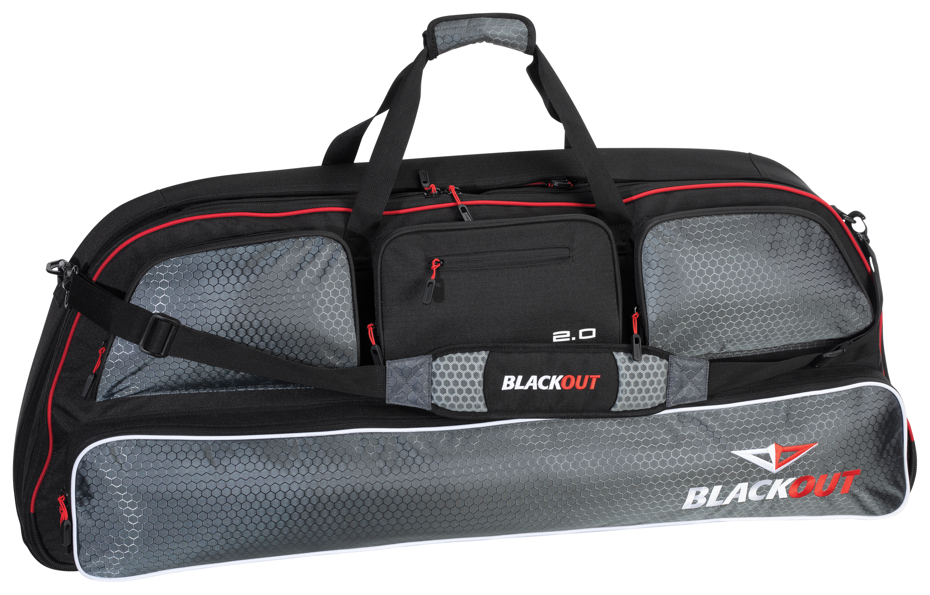 BlackOut 2.0 Double Compound Bow Case - Black/Red - BlackOut