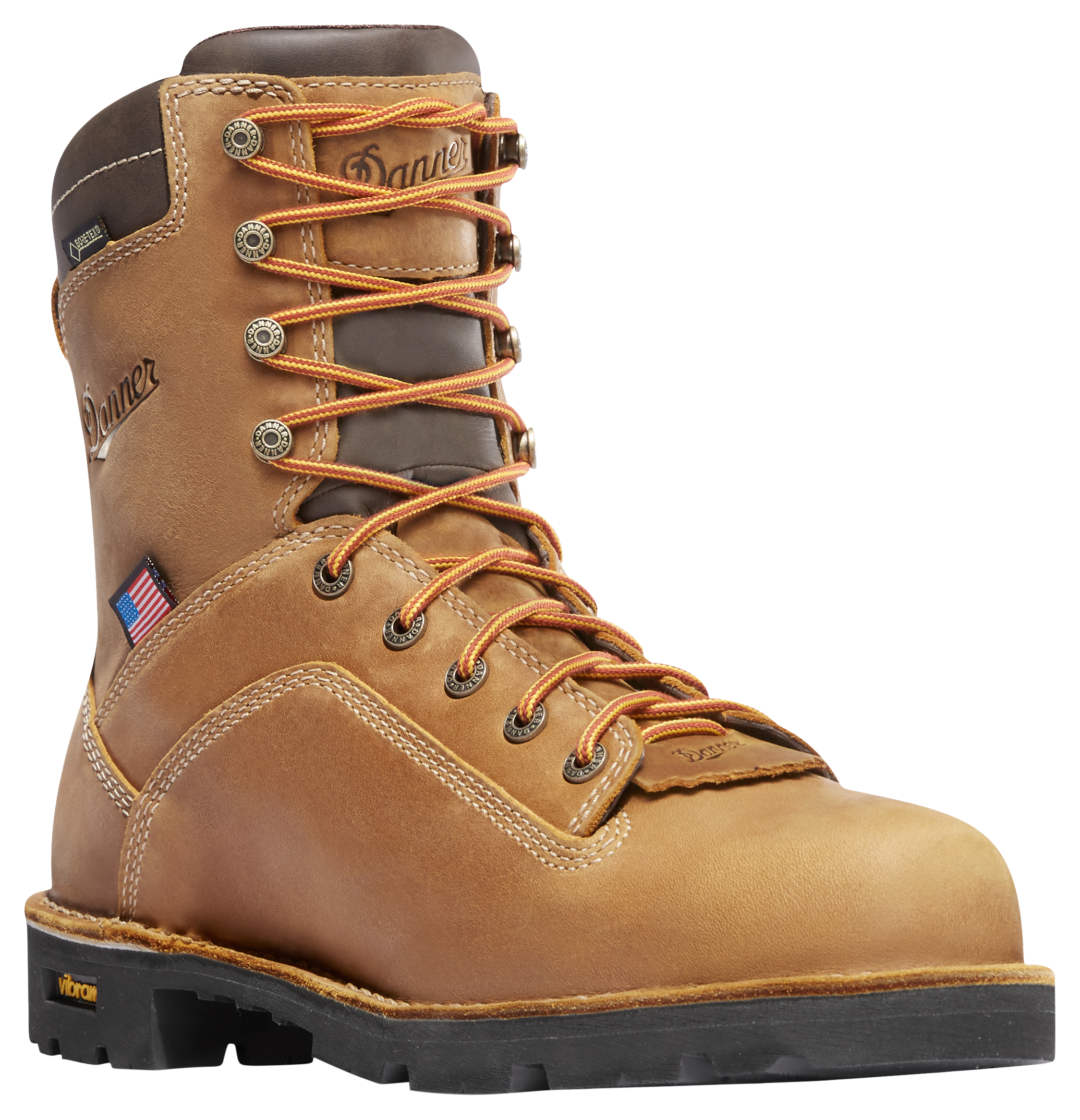 Image of Danner Quarry USA GORE-TEX Insulated Composite Toe Work Boots for Men - Distressed Brown - 10.5M