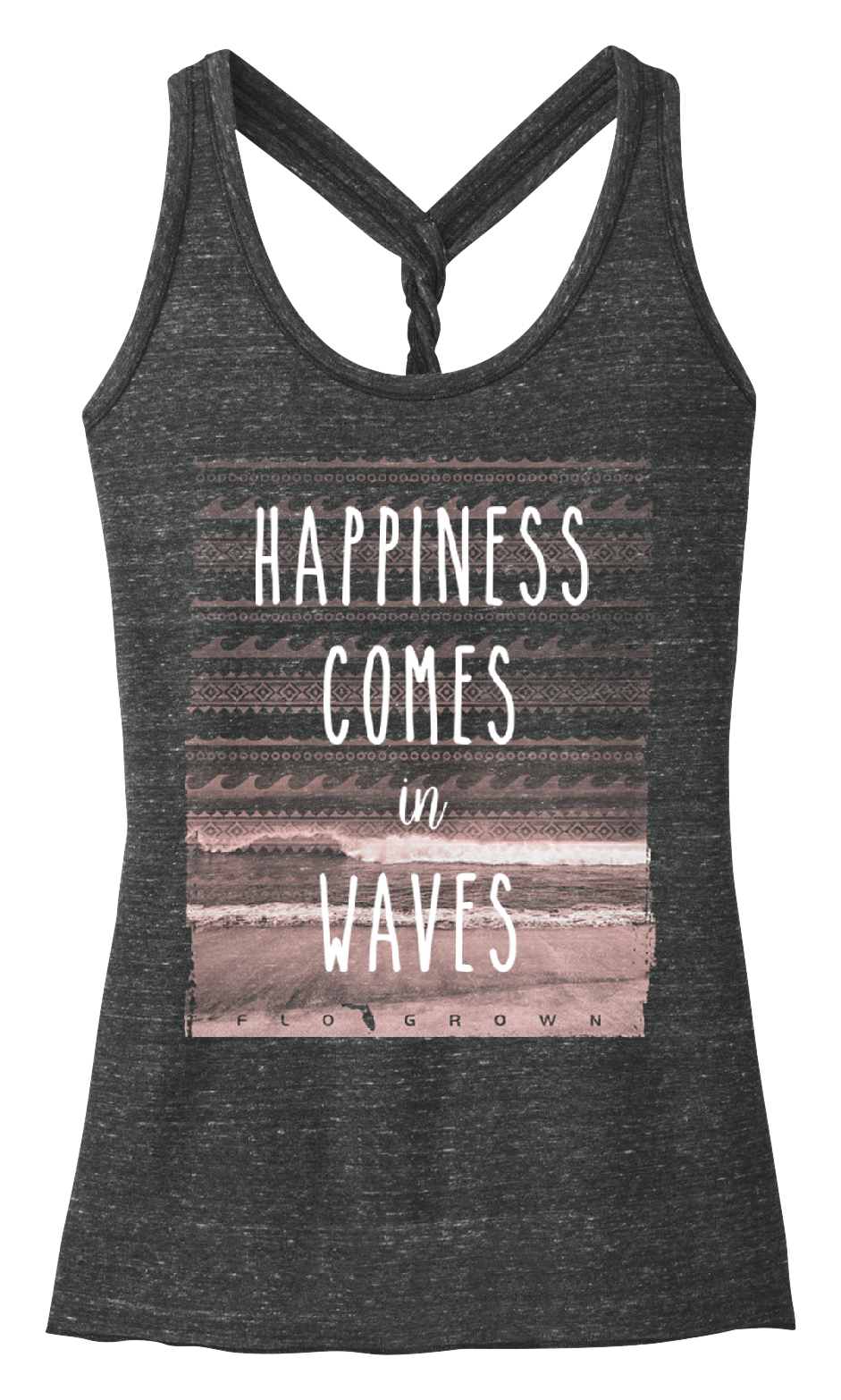 FloGrown Happiness Comes In Waves Tank Top for Ladies - L