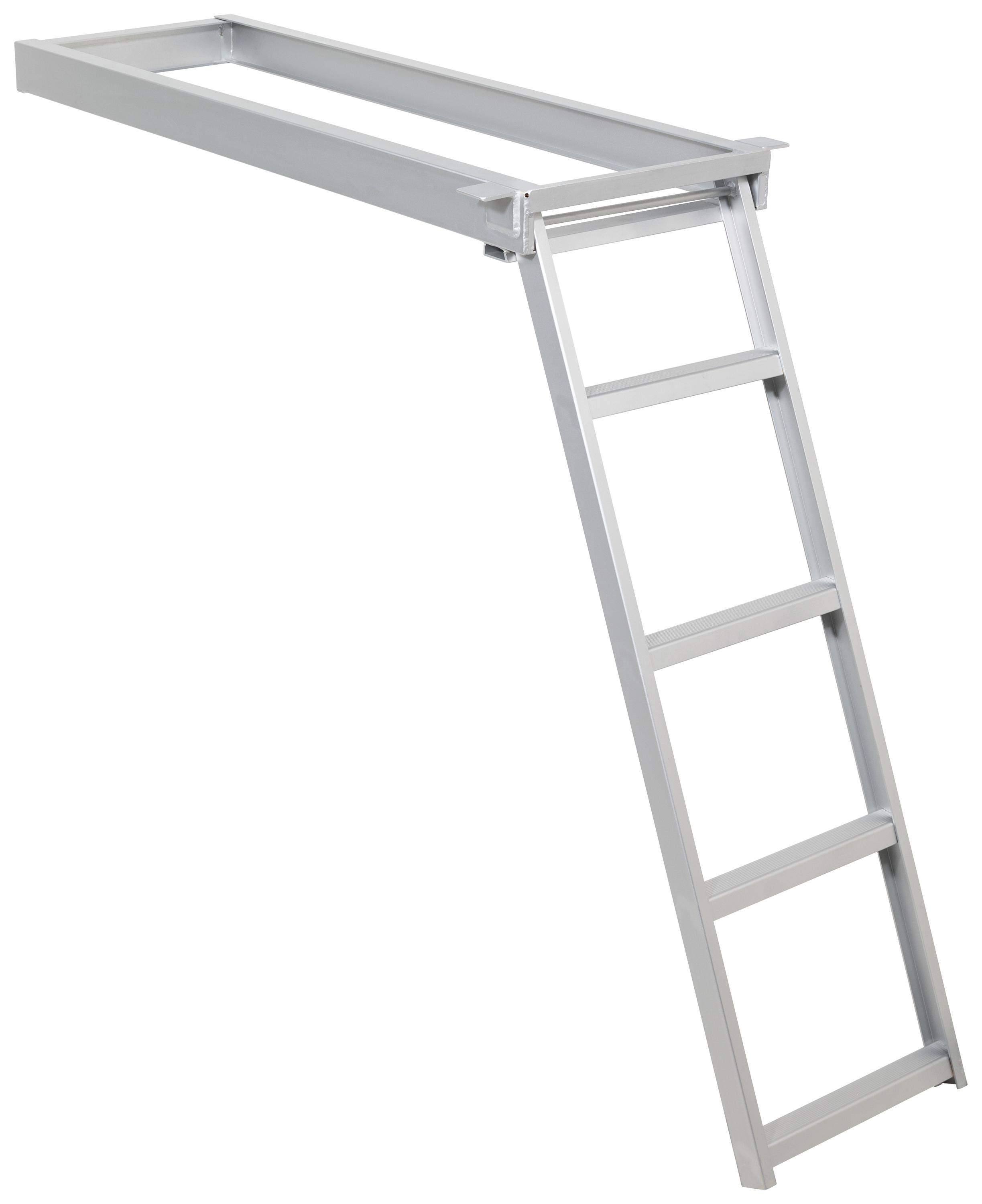 JIF Marine 4-Step Under-Deck Round-Front Pontoon Ladder - 19 lbs.