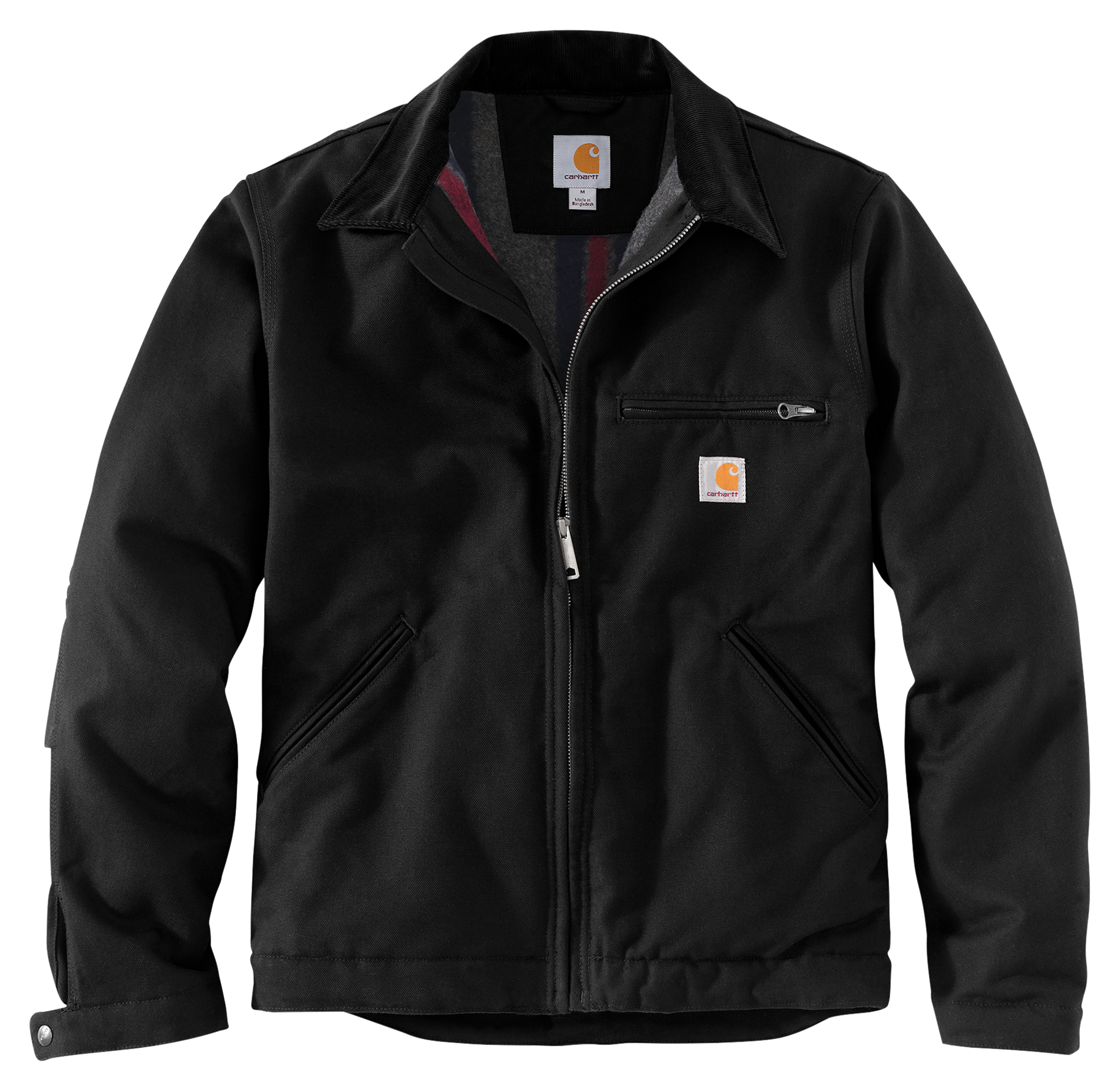 Image of Carhartt Blanket-Lined Detroit Jacket for Men - Black - XLT