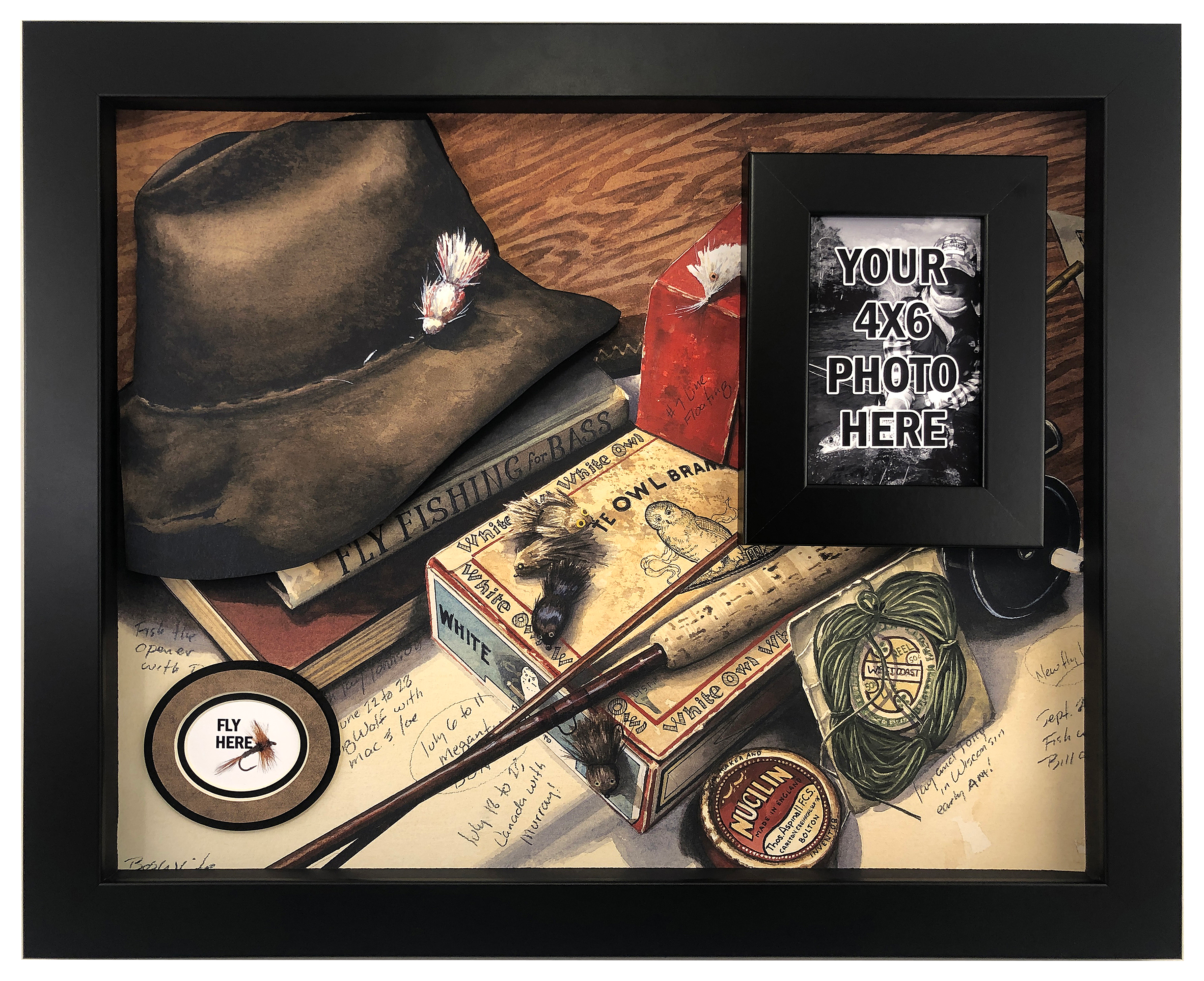 Print &Frame Fly Fishing Keepsake 3-D Shadow Box