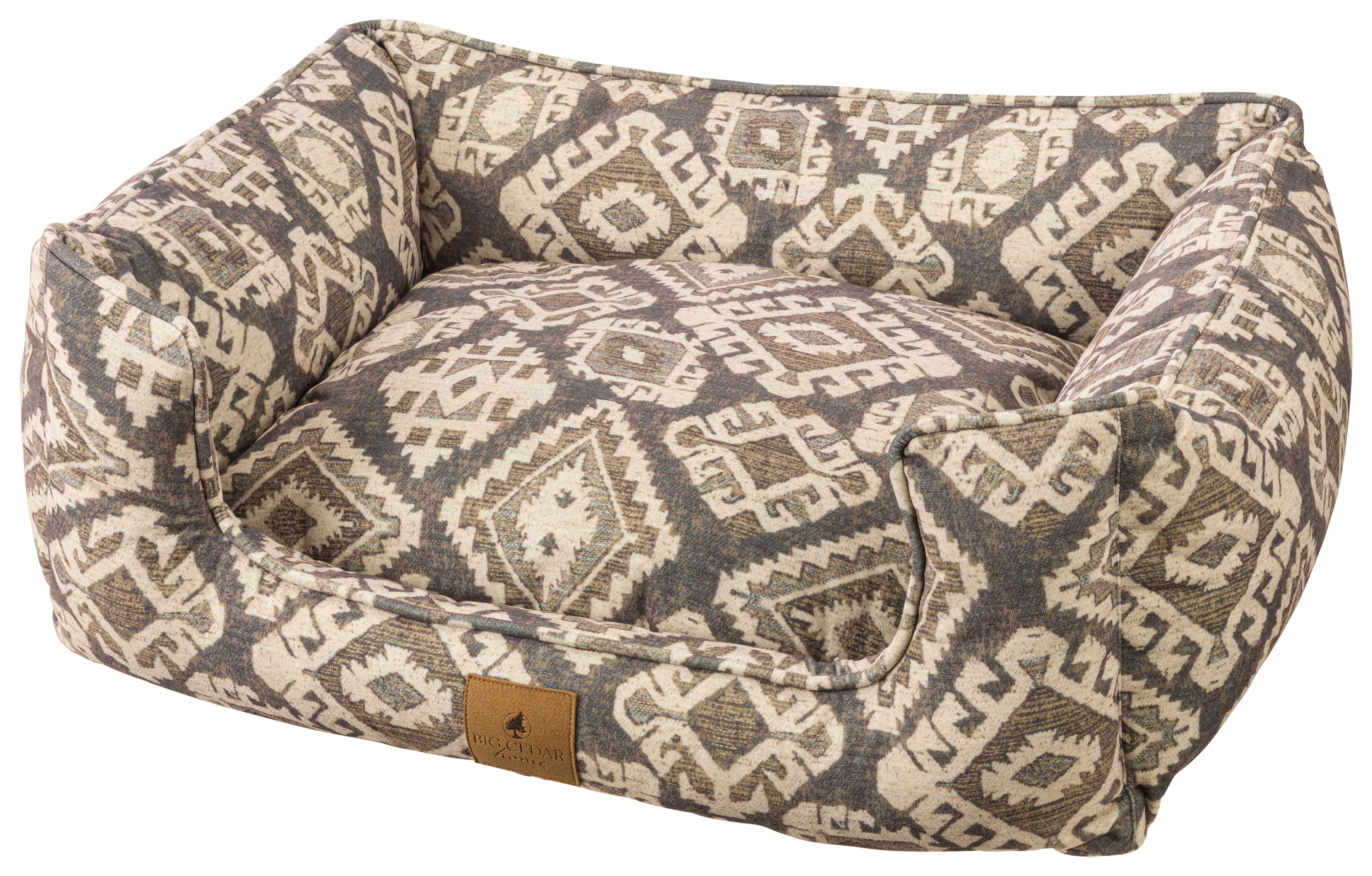 Big Cedar Home Blue/Gray Bolster Dog Bed - 30x24x9