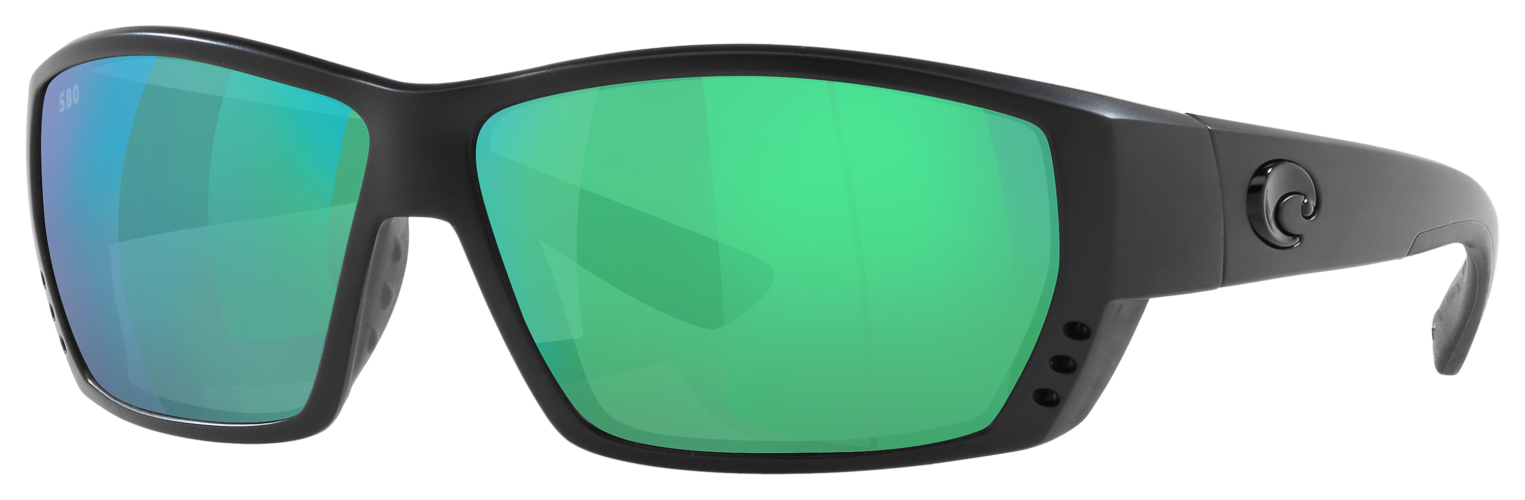 Costa Del Mar Tuna Alley 580G Glass Polarized Sunglasses - Blackout/Green Mirror - X-Large - Costa Del Mar