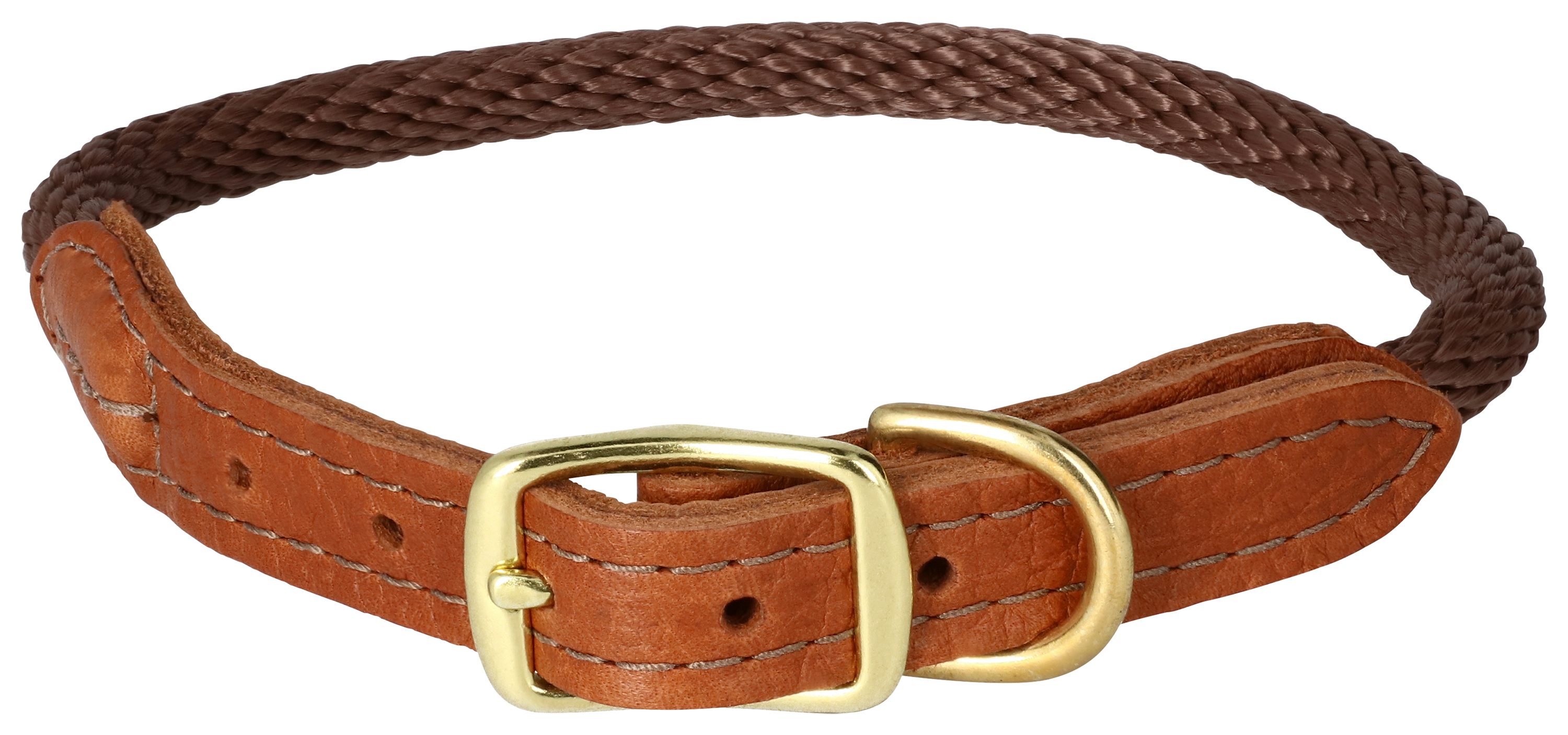 Big Cedar Home Premium Leather and Rope Dog Collar - X Large