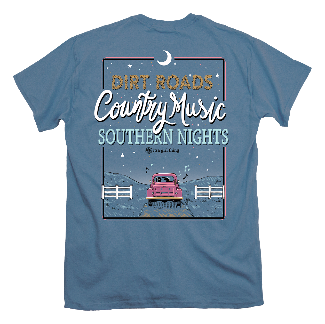 Itsa Girl Thing Dirt Roads Short-Sleeve Shirt for Ladies - Indigo - XL