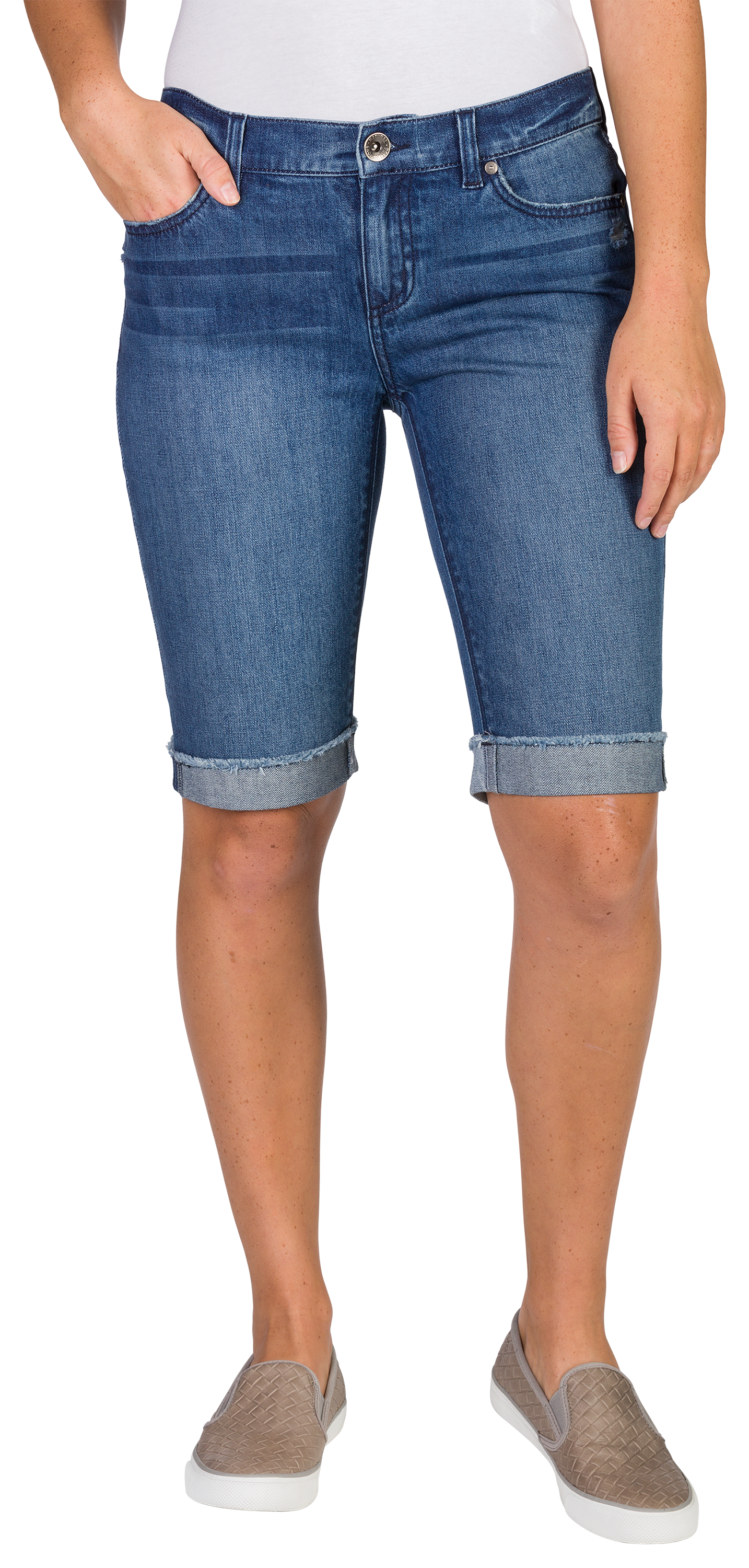 Natural Reflections Parkside Bermuda Shorts for Ladies - Medium Wash - 6