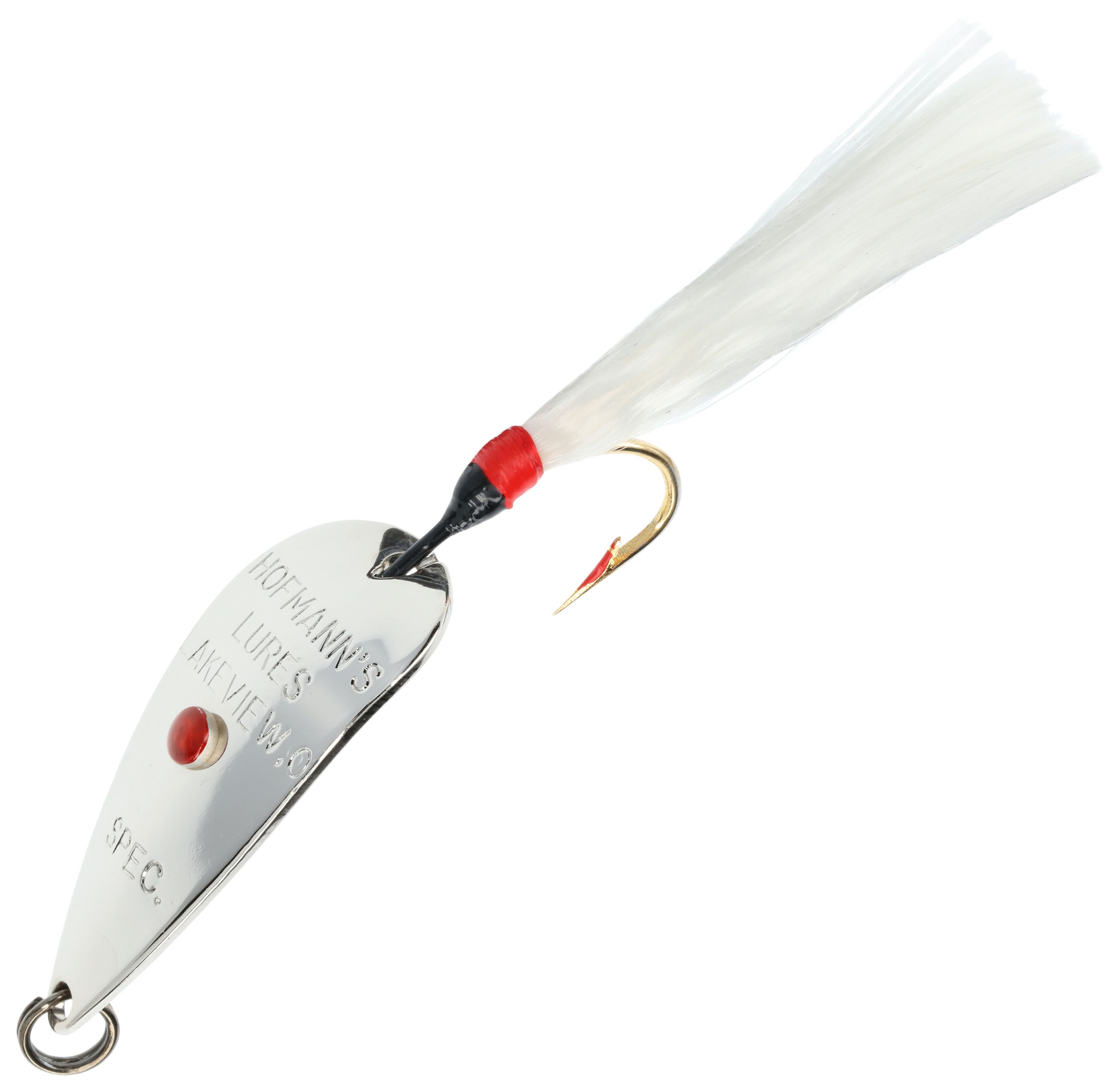 Hofmanns Lures Spinning Specialist Spoon - 1/8 oz - Nickel/White