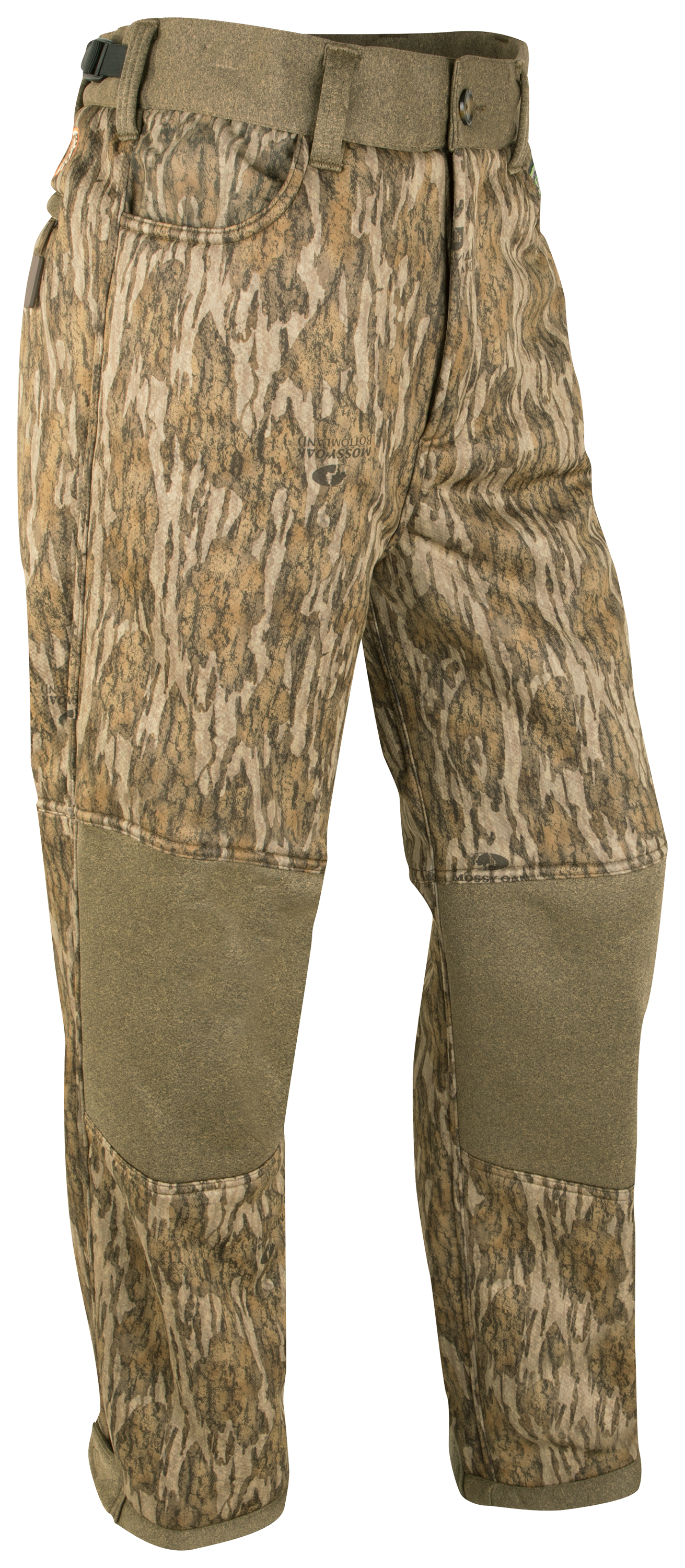 Drake Waterfowl Silencer Soft-Shell Pants with Agion Active XL for Men - Mossy Oak Bottomland - 2XL