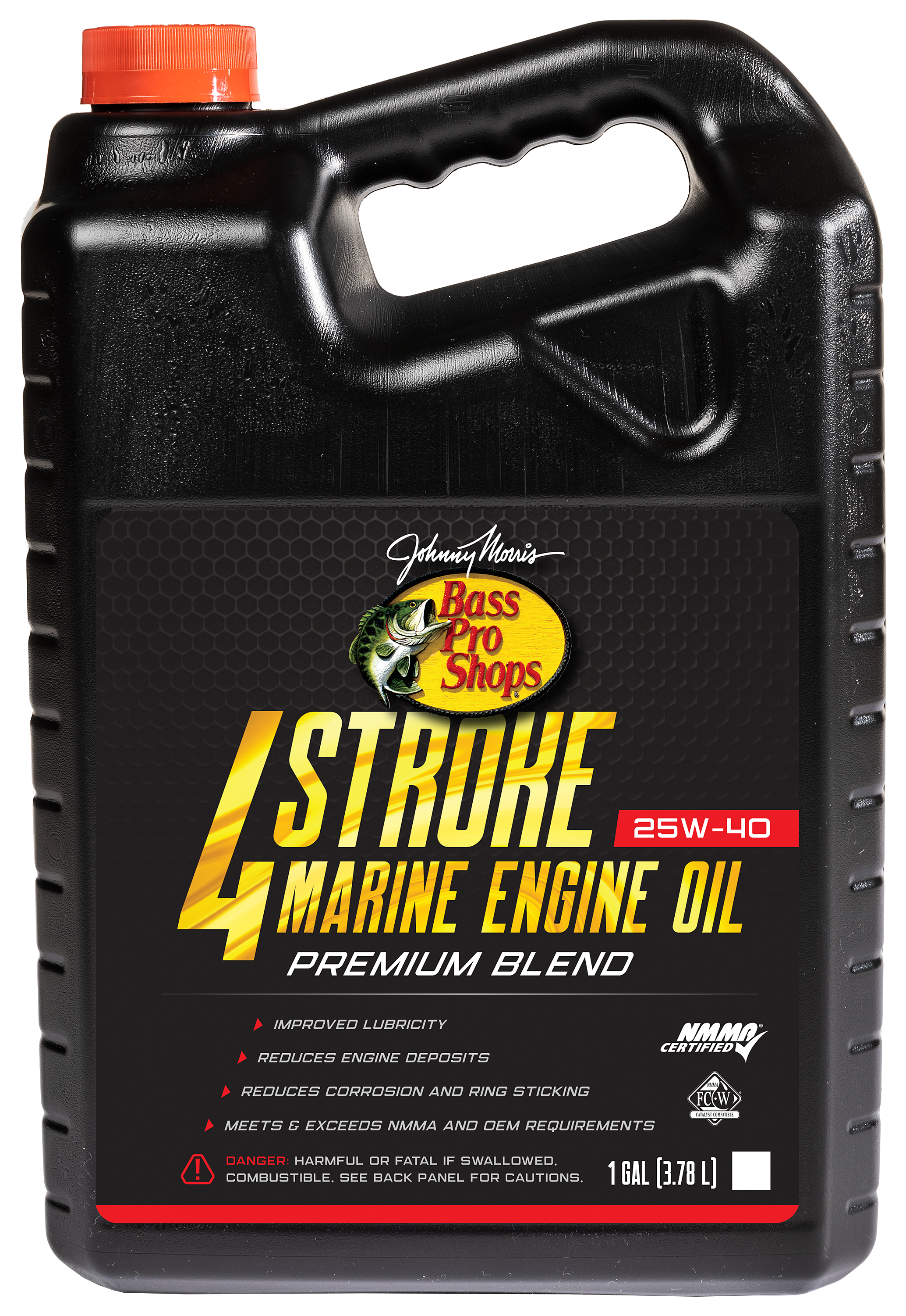 Image of Bass Pro Shops 4-Stroke 25W-40 Marine Engine Oil Premium Blend - Gallon