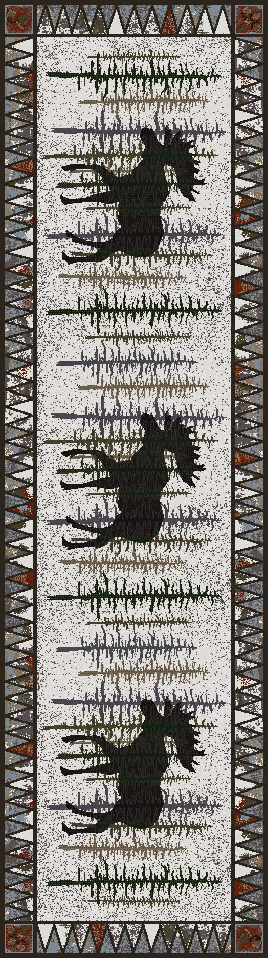 American Dakota Back Country Moose Area Rug - 2 x 8